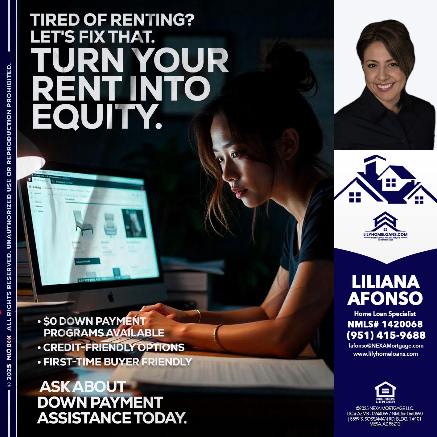 tired of renting? - Liliana Afonso -Home Loan Specialist