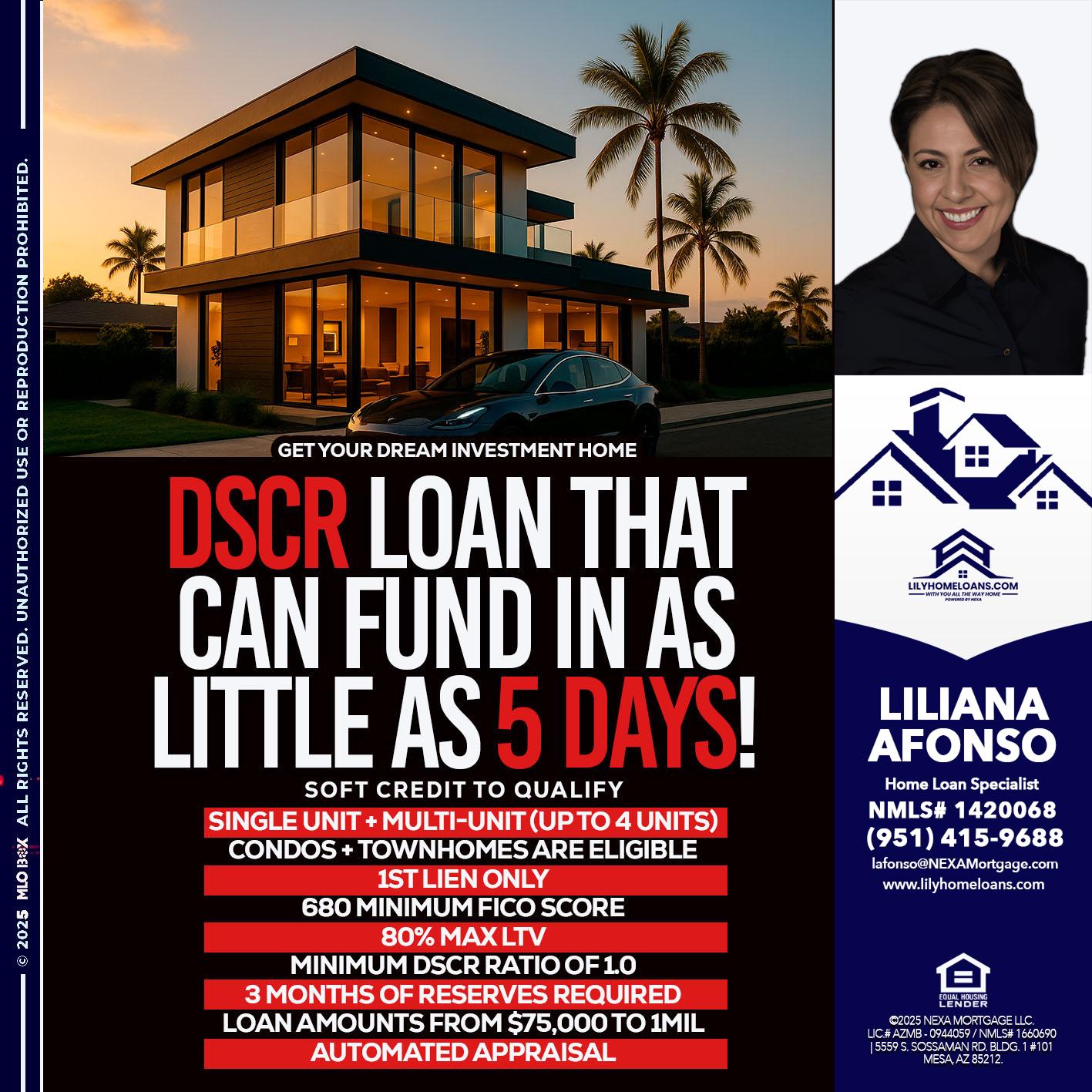 DSCR LOAN - Liliana Afonso -Home Loan Specialist