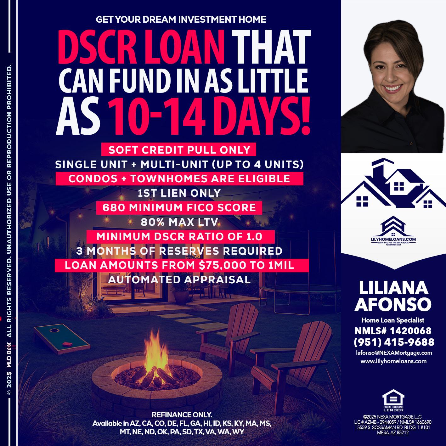 DSCR LOAN - Liliana Afonso -Home Loan Specialist