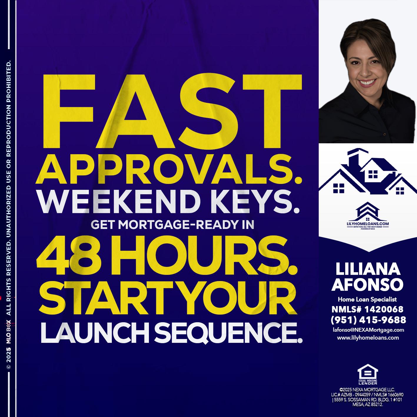 FAST APPROVALS - Liliana Afonso -Home Loan Specialist