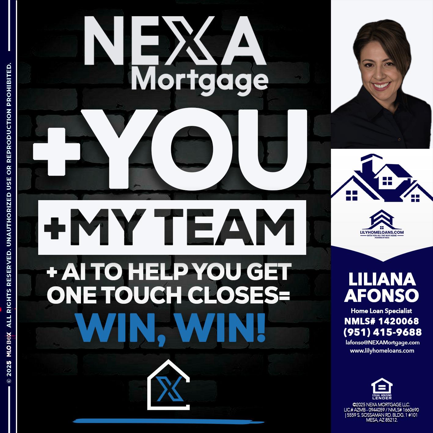 NEXA + YOU + MY TEAM - Liliana Afonso -Home Loan Specialist