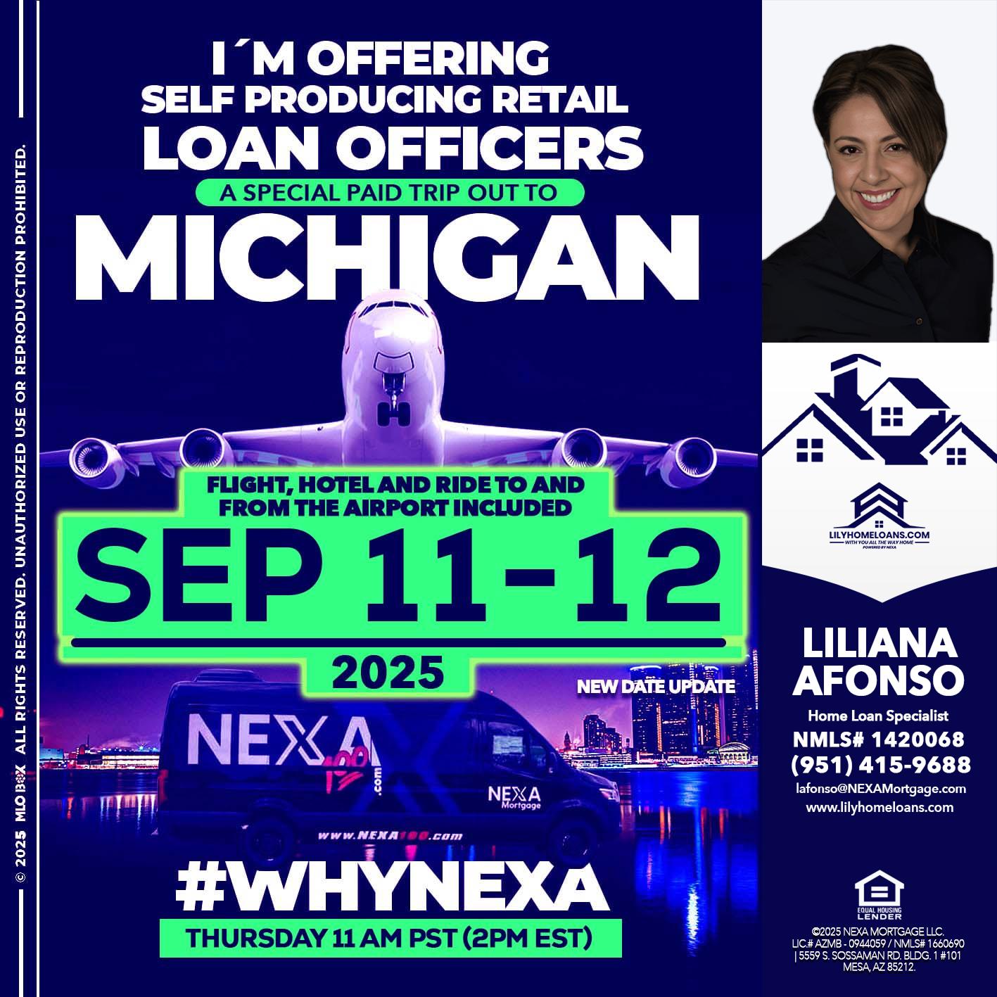 michigan sep 11-12 - Liliana Afonso -Home Loan Specialist