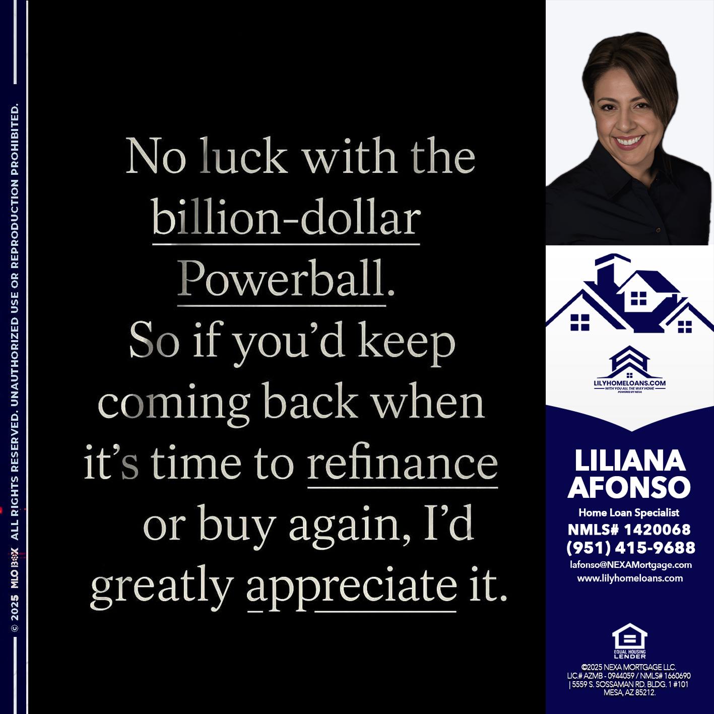 NO LUCK WITH - Liliana Afonso -Home Loan Specialist