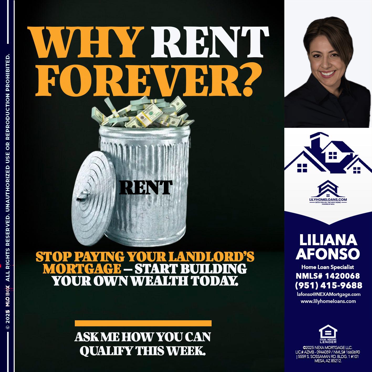 why rent? - Liliana Afonso -Home Loan Specialist