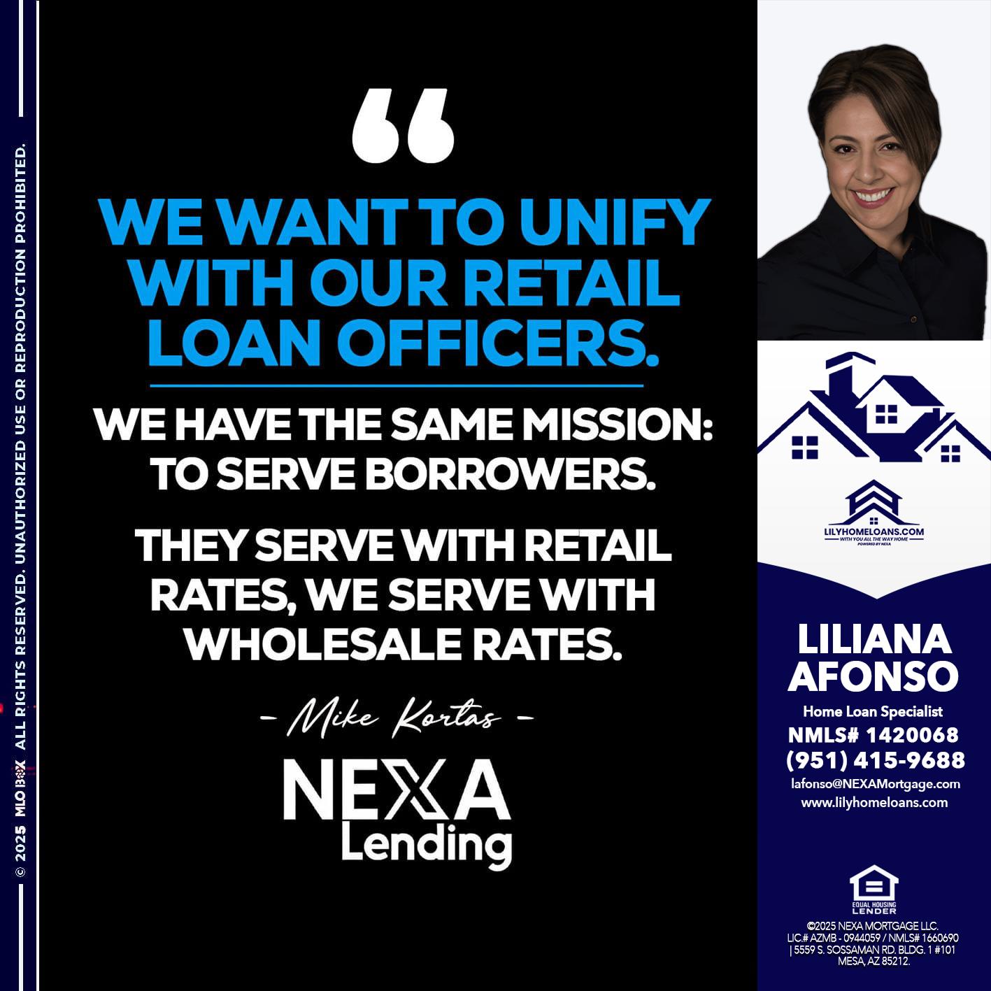 WE WANT - Liliana Afonso -Home Loan Specialist