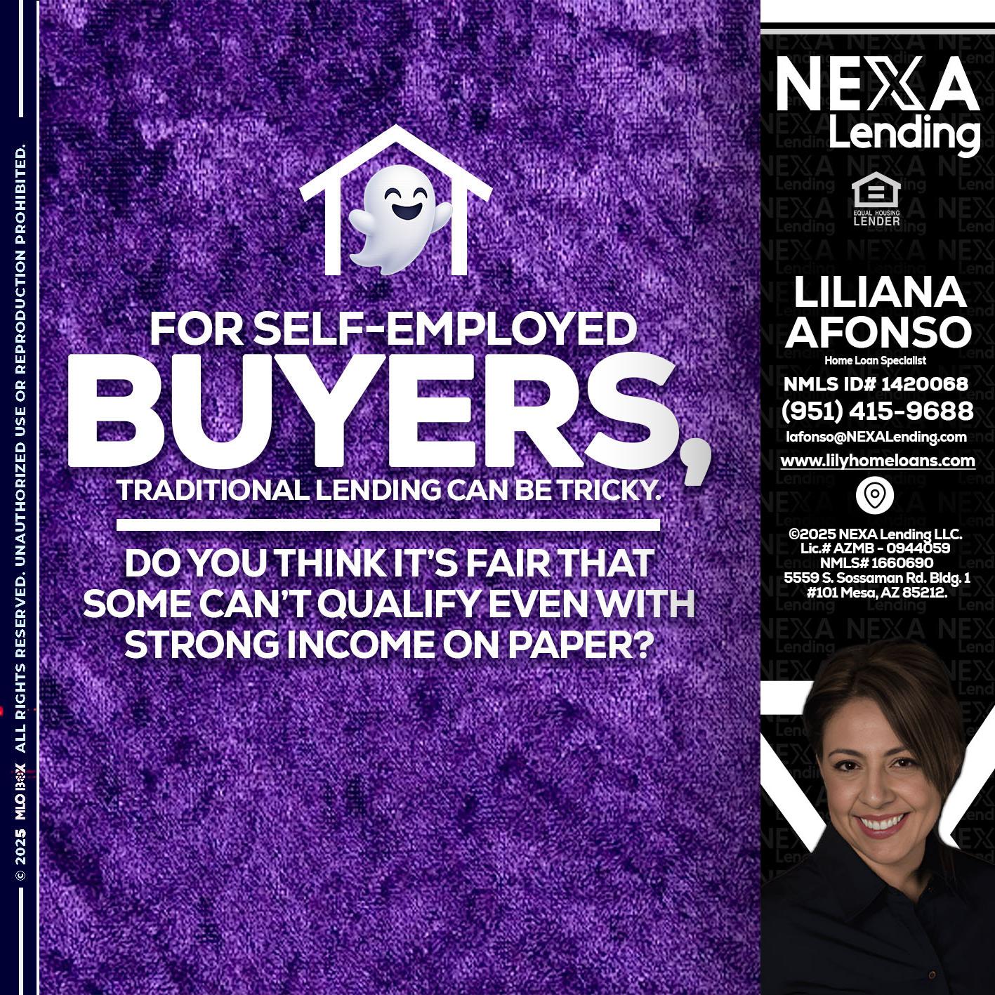 for self employed - Liliana Afonso -Home Loan Specialist
