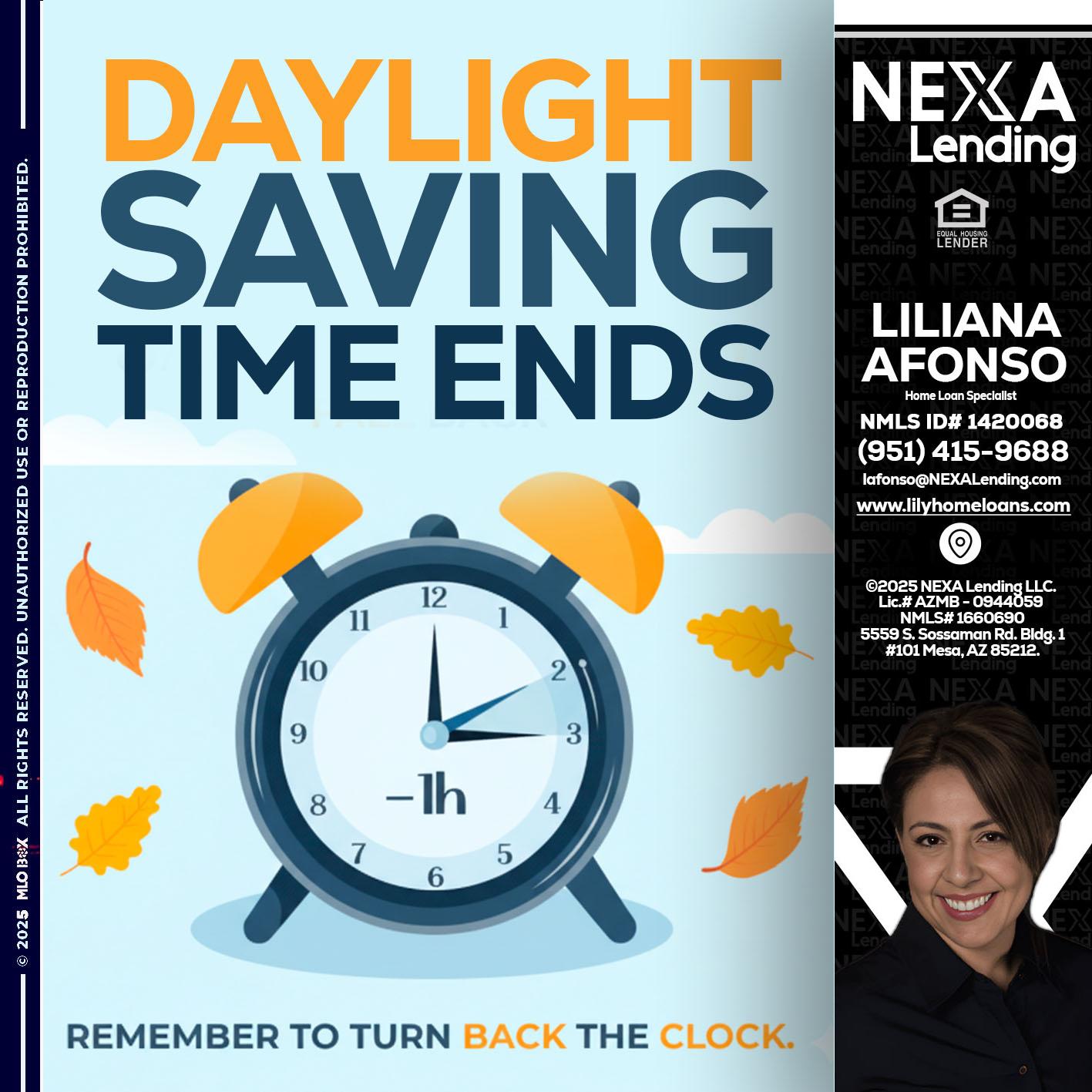 daylight saving - Liliana Afonso -Home Loan Specialist