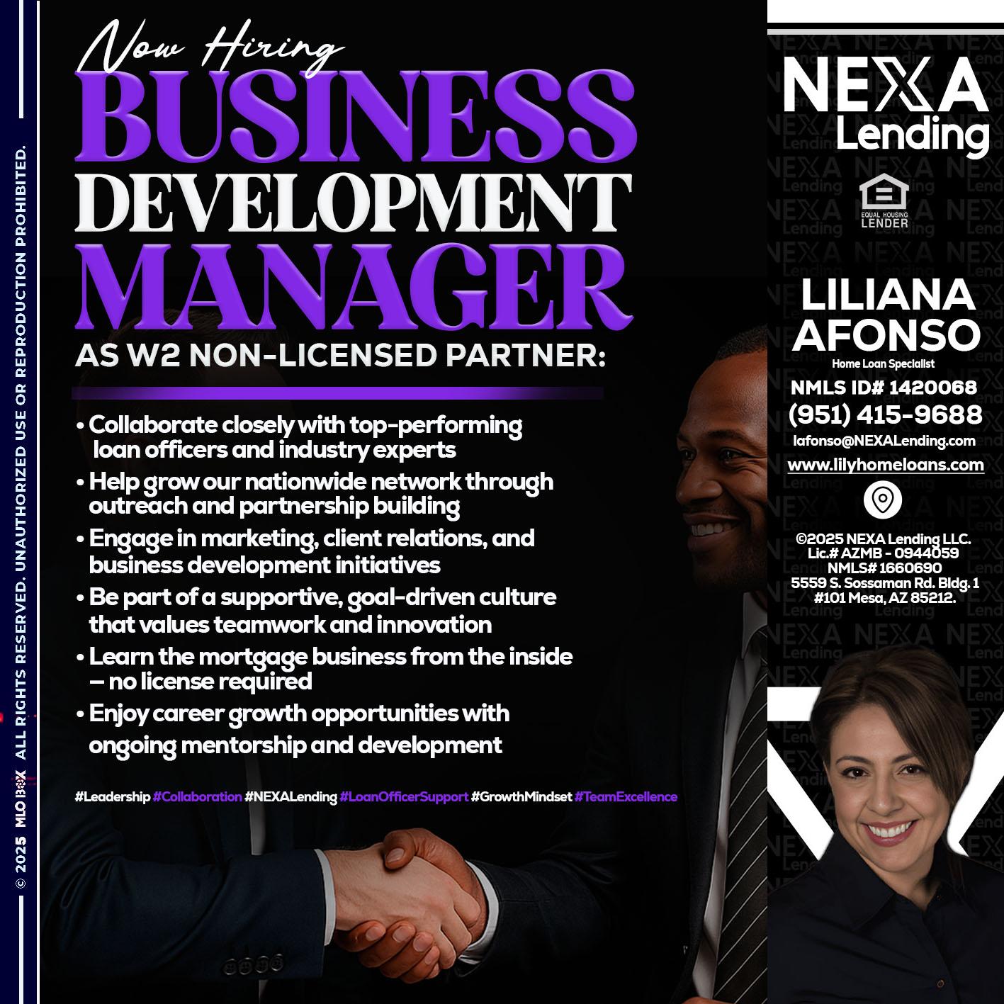 NOW HIRING - Liliana Afonso -Home Loan Specialist