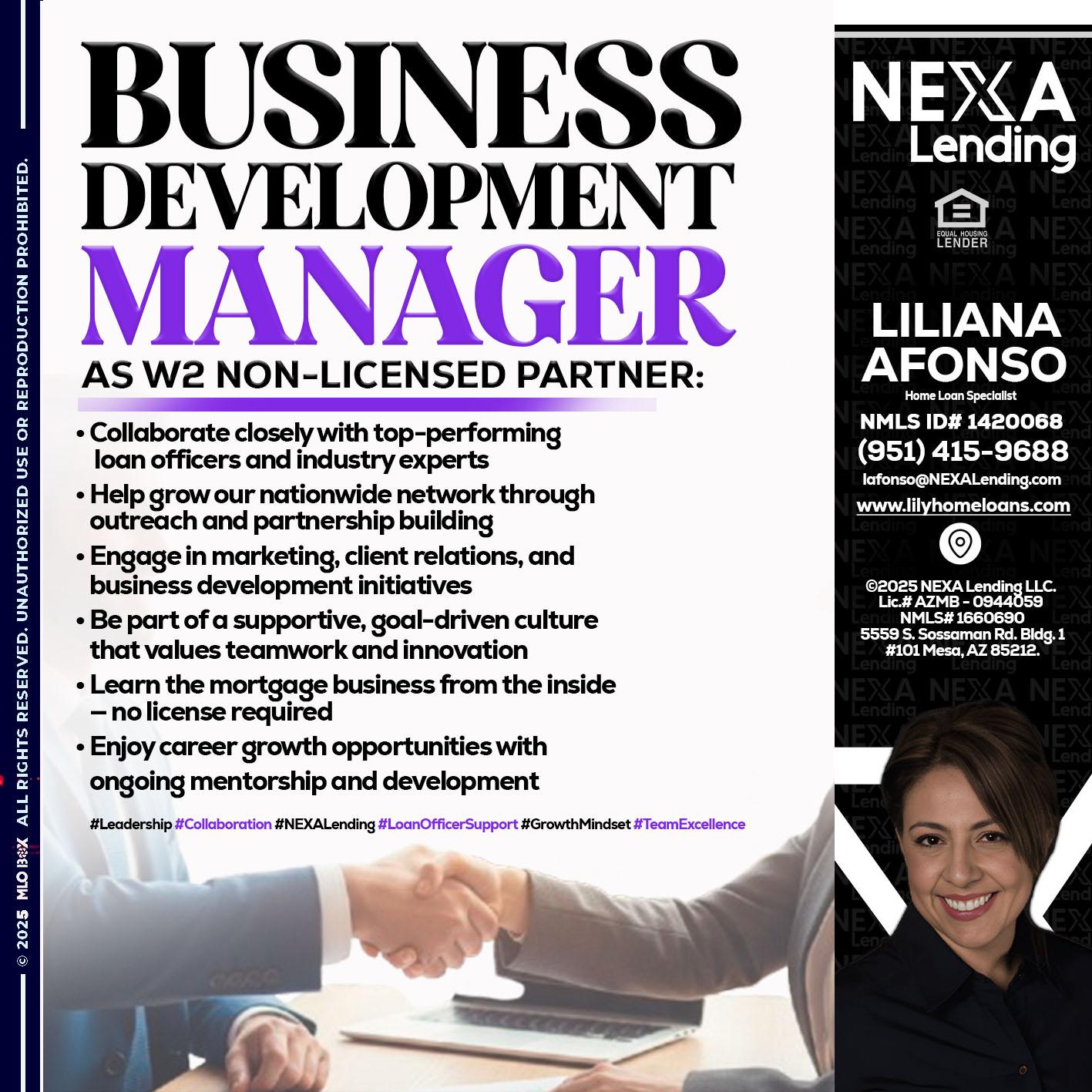 business development - Liliana Afonso -Home Loan Specialist