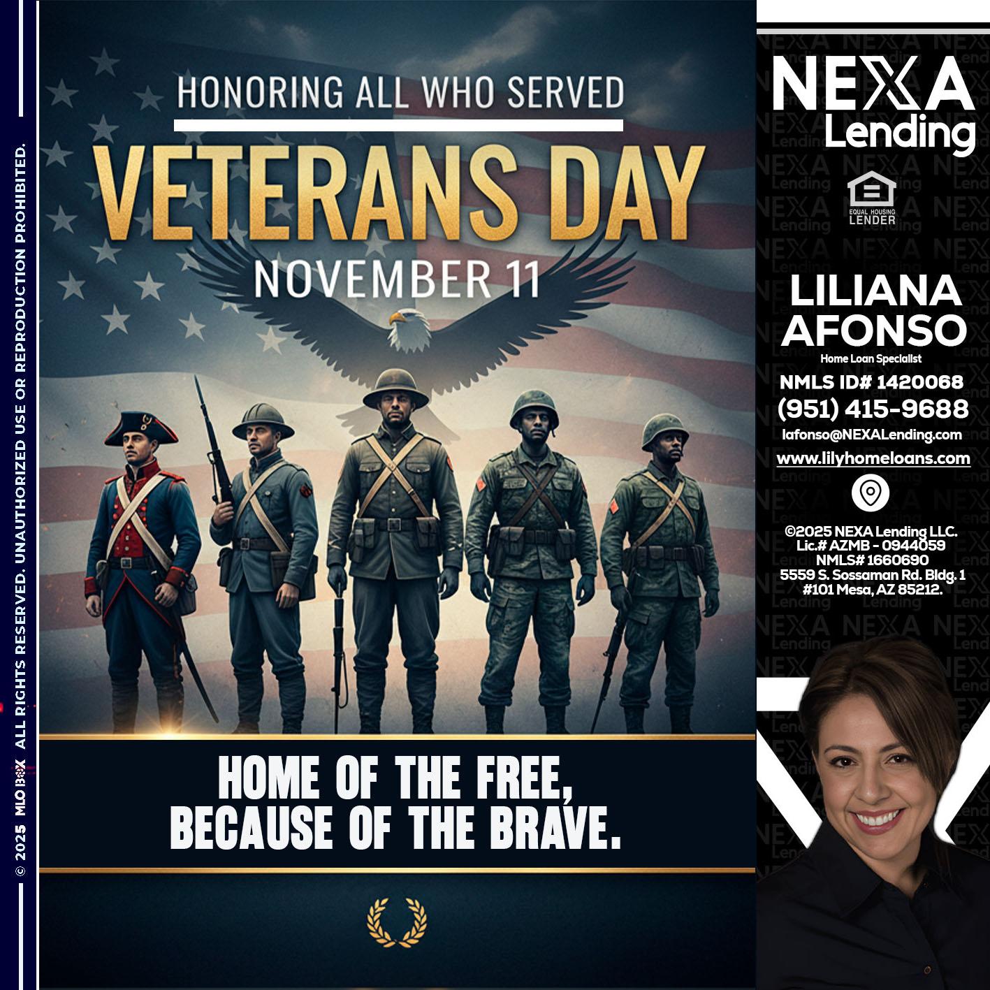 Veterans Day - Liliana Afonso -Home Loan Specialist