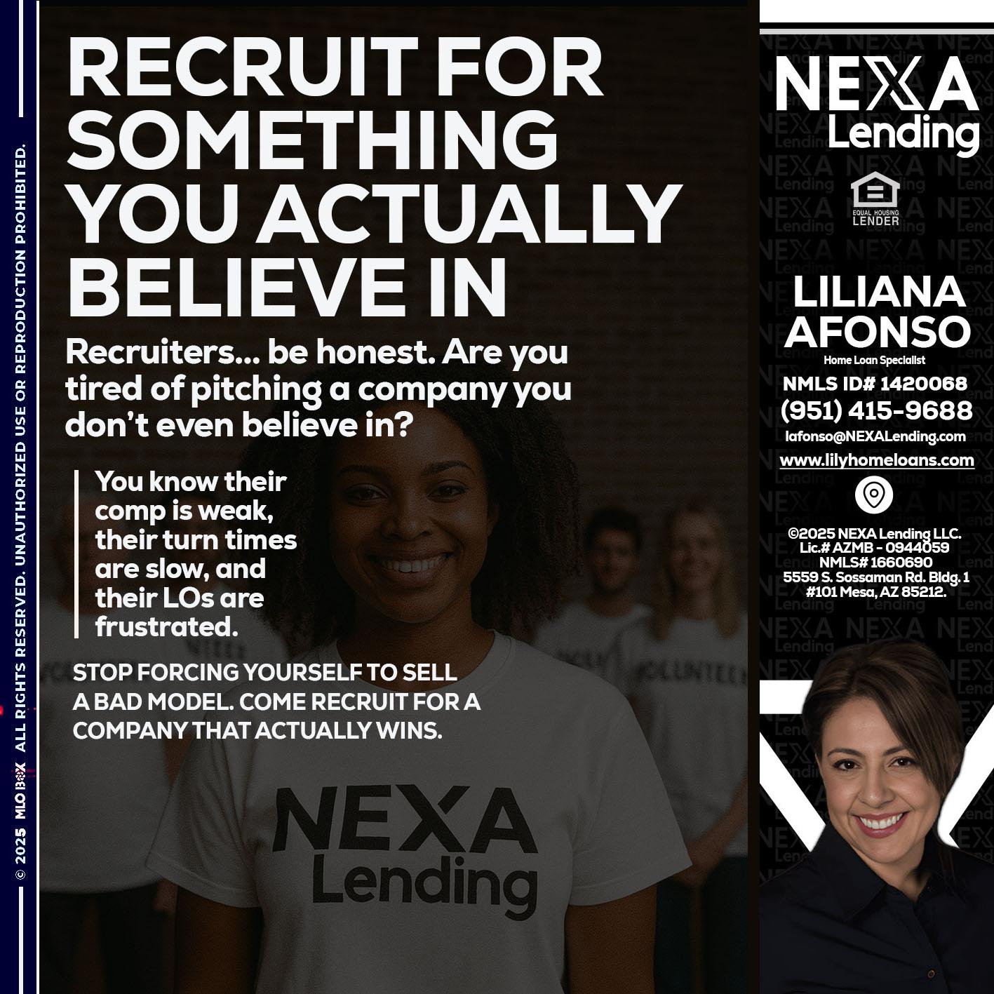 RECRUITING - Liliana Afonso -Home Loan Specialist