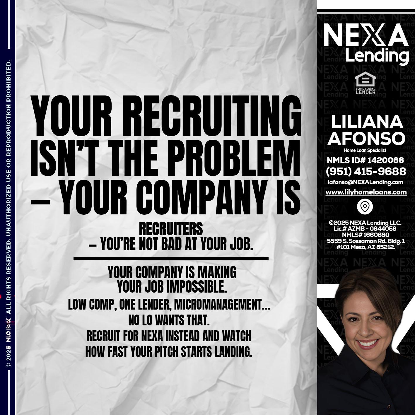 YOUR RECRUITING - Liliana Afonso -Home Loan Specialist