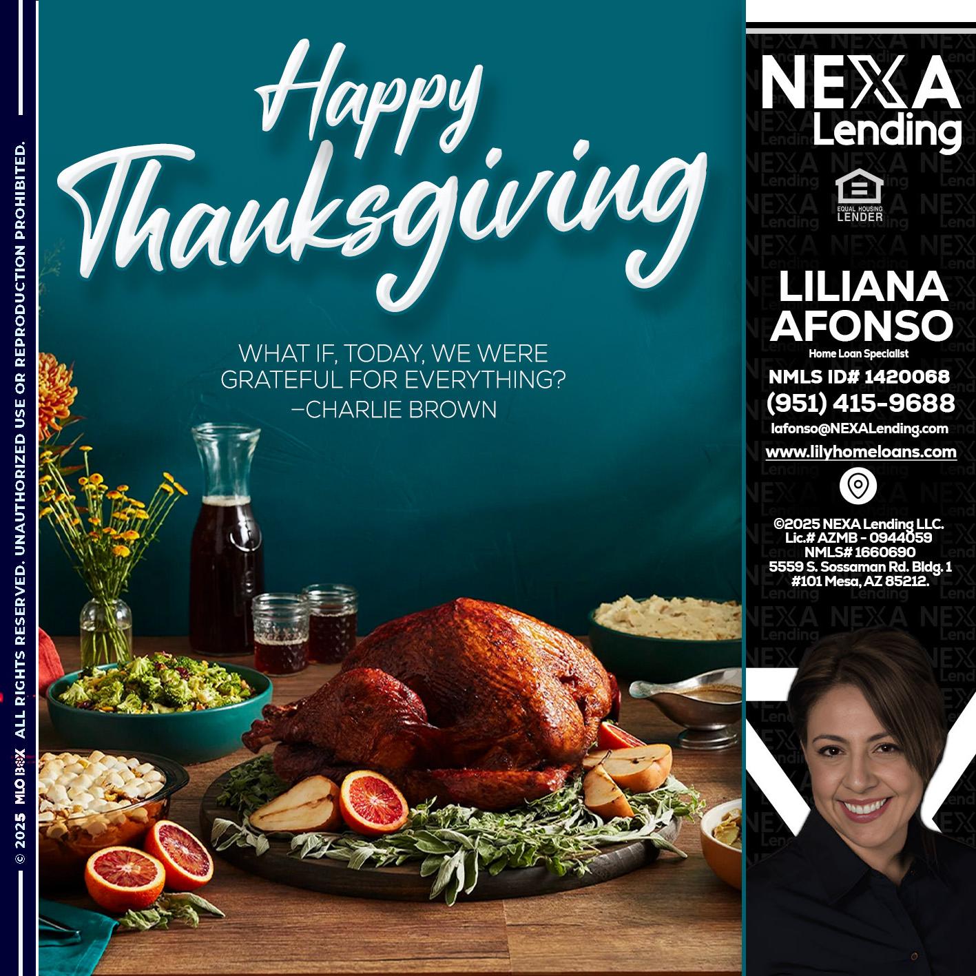 happy Thanksgiving - Liliana Afonso -Home Loan Specialist