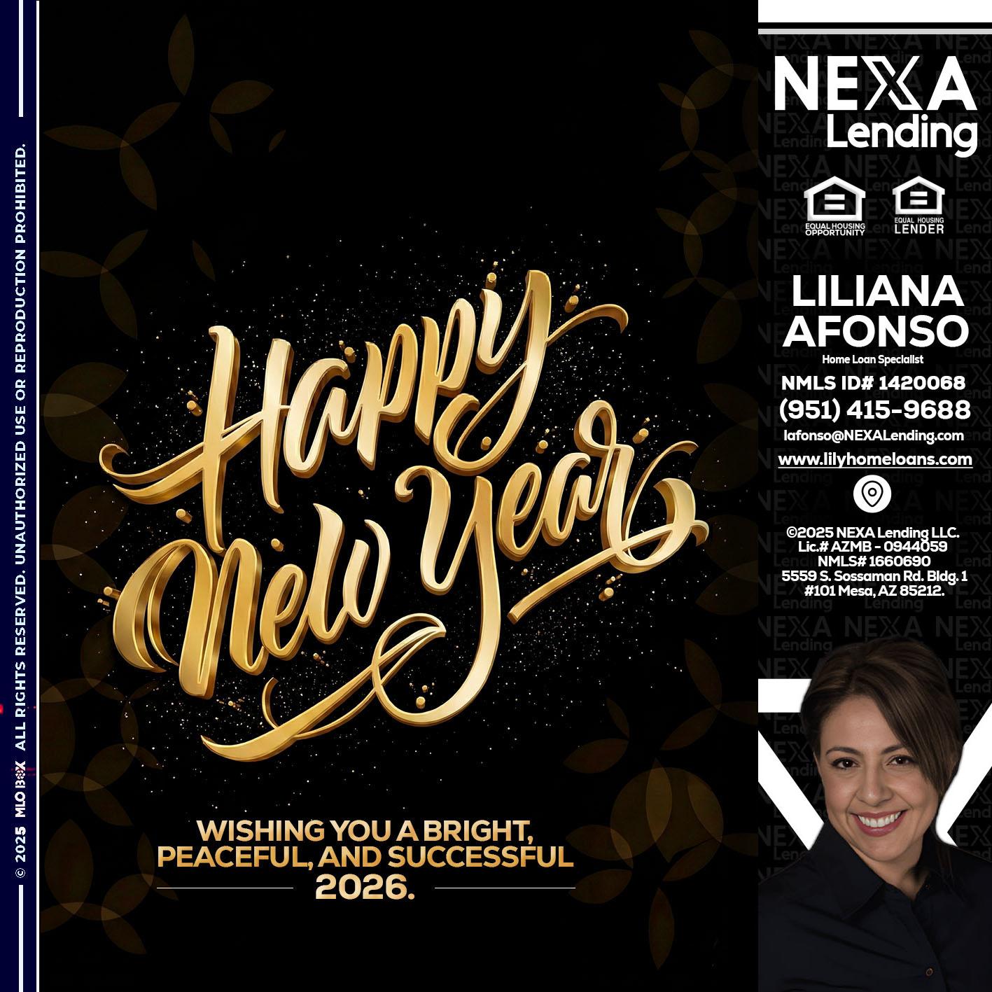 HAPPY NEW YEAR - Liliana Afonso -Home Loan Specialist