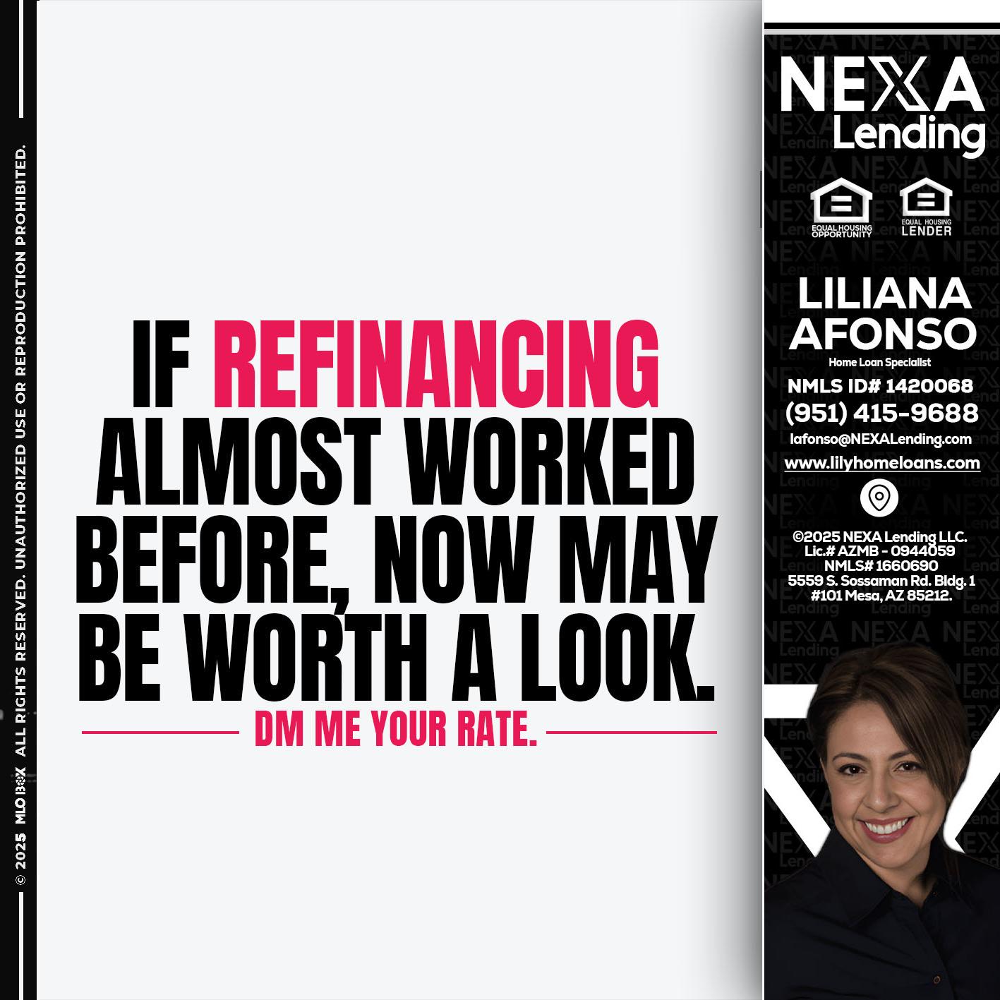 if refinancing - Liliana Afonso -Home Loan Specialist