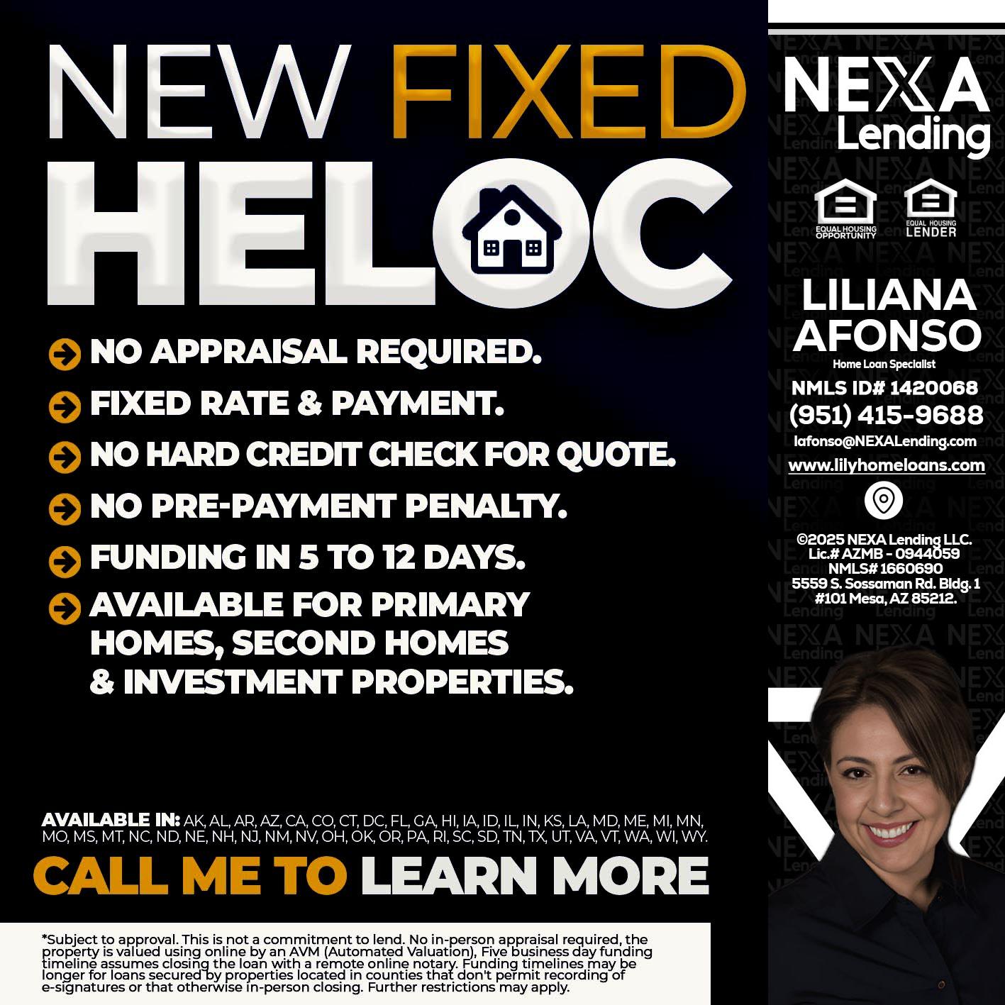 HELOC - Liliana Afonso -Home Loan Specialist