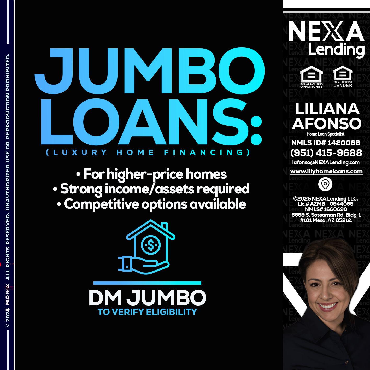 JUMBO LOANS - Liliana Afonso -Home Loan Specialist
