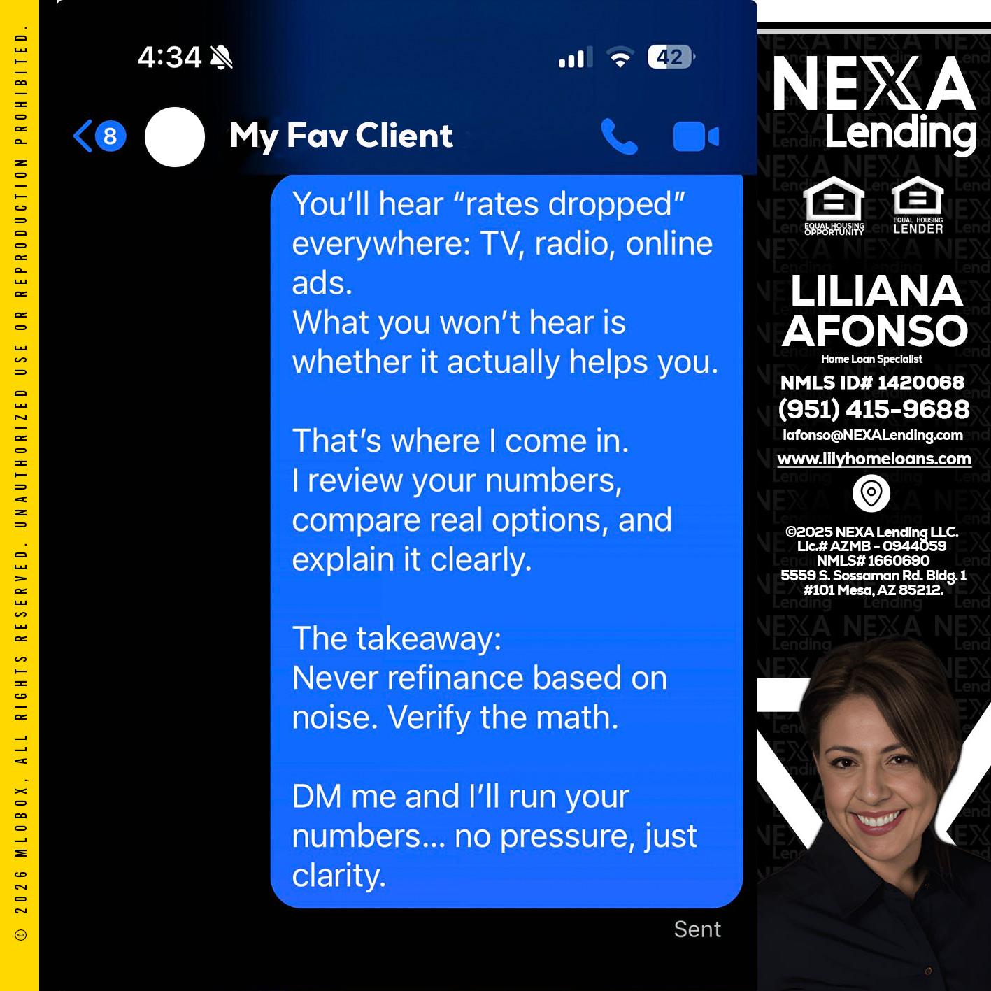 MY FAV CLIENT - Liliana Afonso -Home Loan Specialist