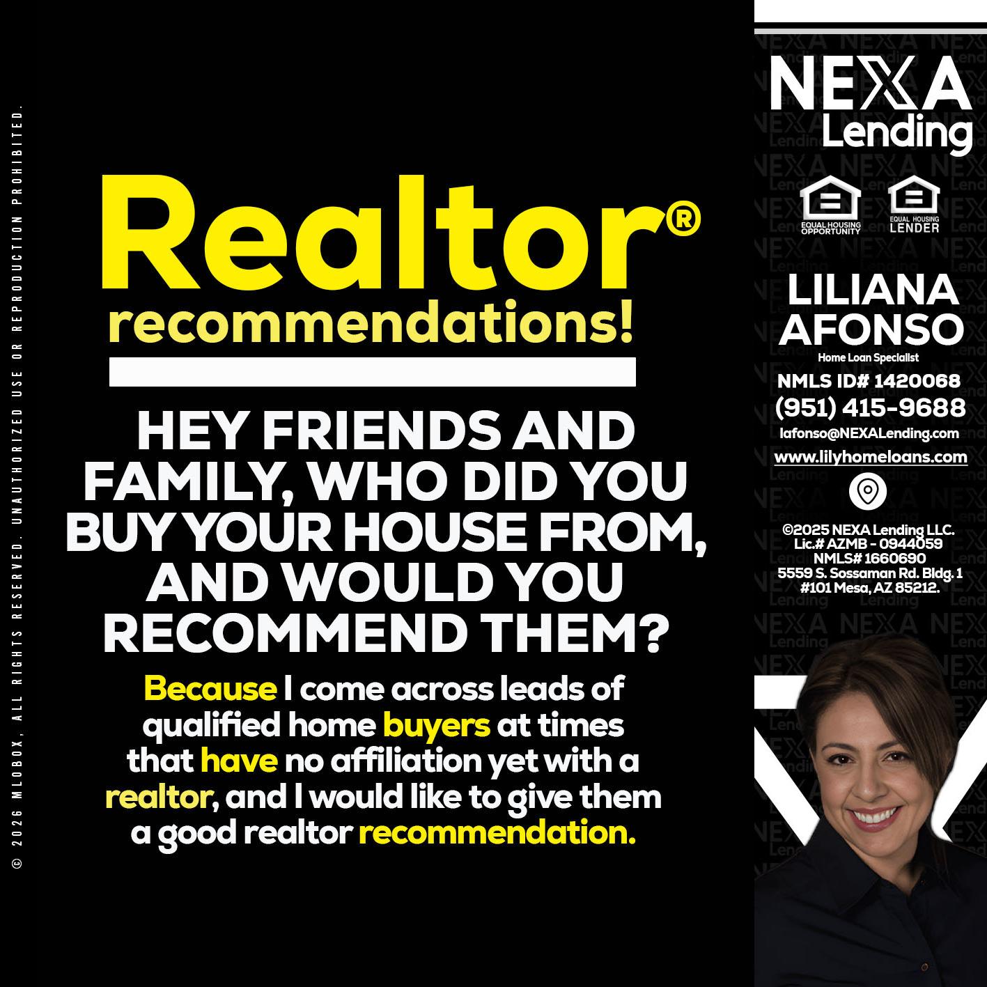 REALTOR - Liliana Afonso -Home Loan Specialist