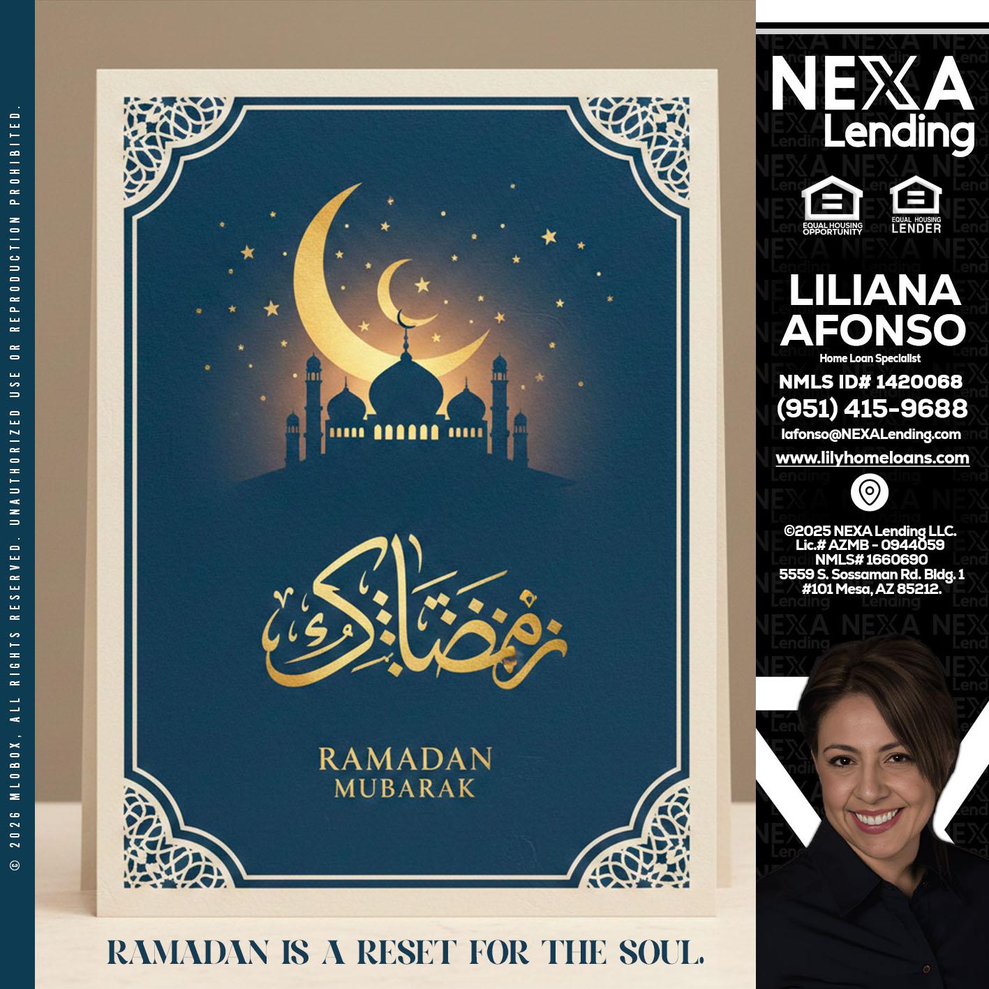 HAPPY RAMADAN - Liliana Afonso -Home Loan Specialist