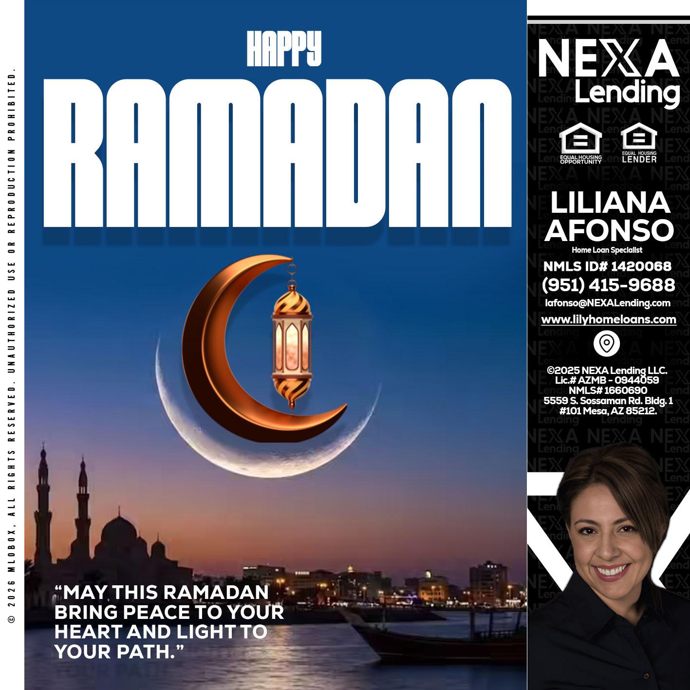 RAMADAN - Liliana Afonso -Home Loan Specialist
