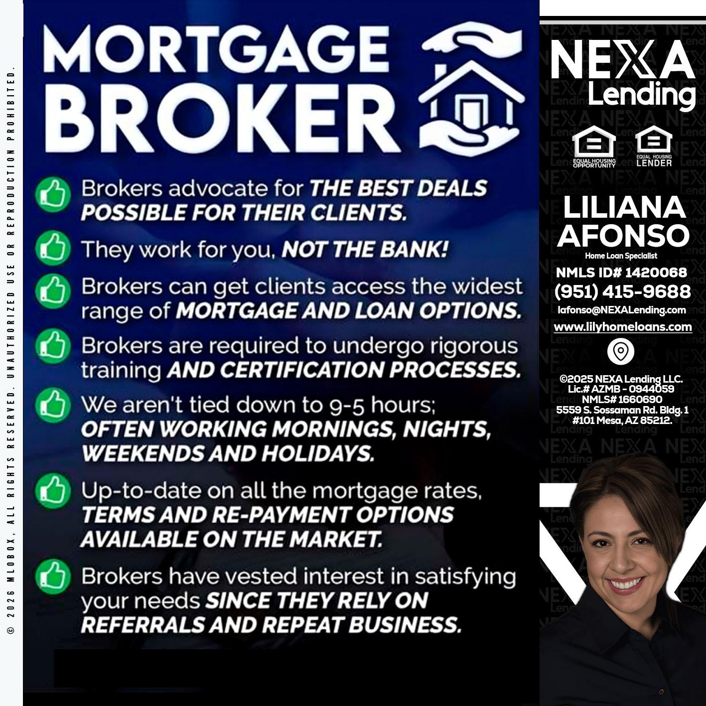 MORTGAGE BROKER - Liliana Afonso -Home Loan Specialist