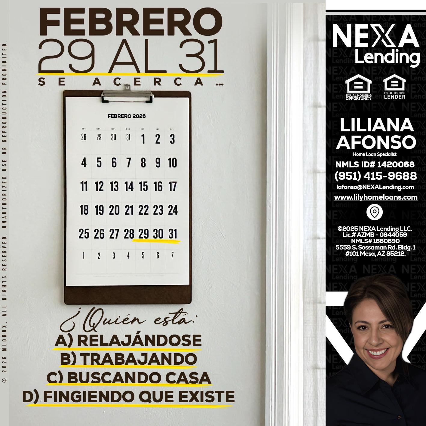 febrero 29 al 31 - Liliana Afonso -Home Loan Specialist