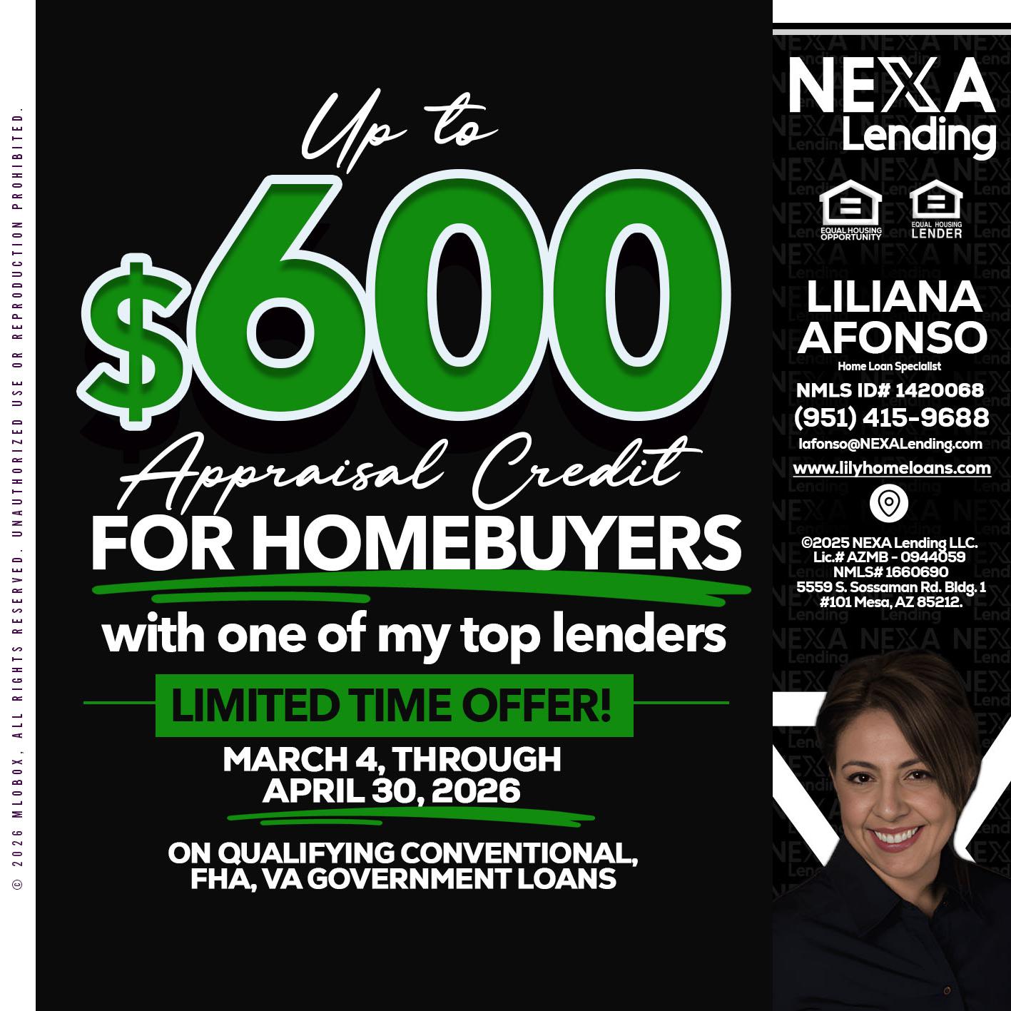 UP TO 600 - Liliana Afonso -Home Loan Specialist