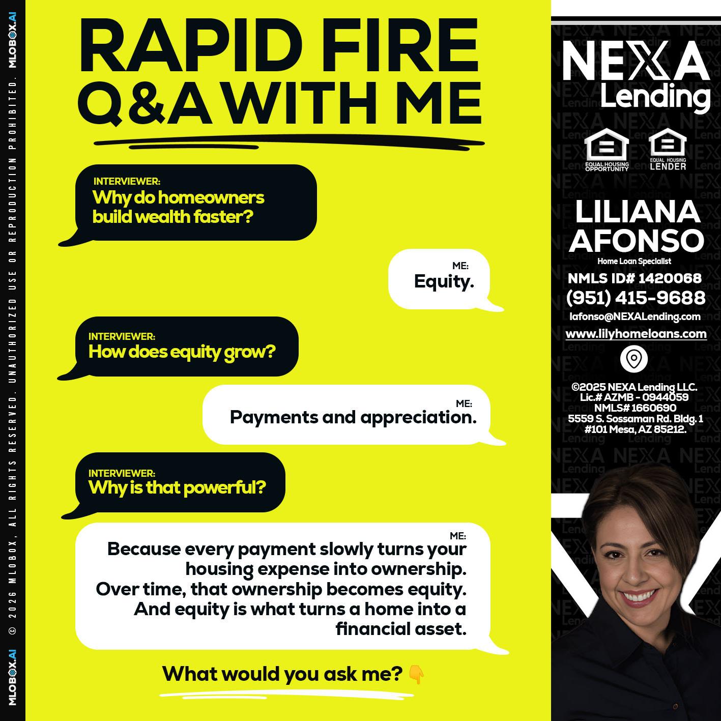 RAPID FIRE Q&A - Liliana Afonso -Home Loan Specialist