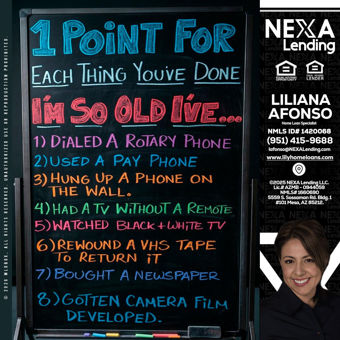 1 point for - Liliana Afonso -Home Loan Specialist