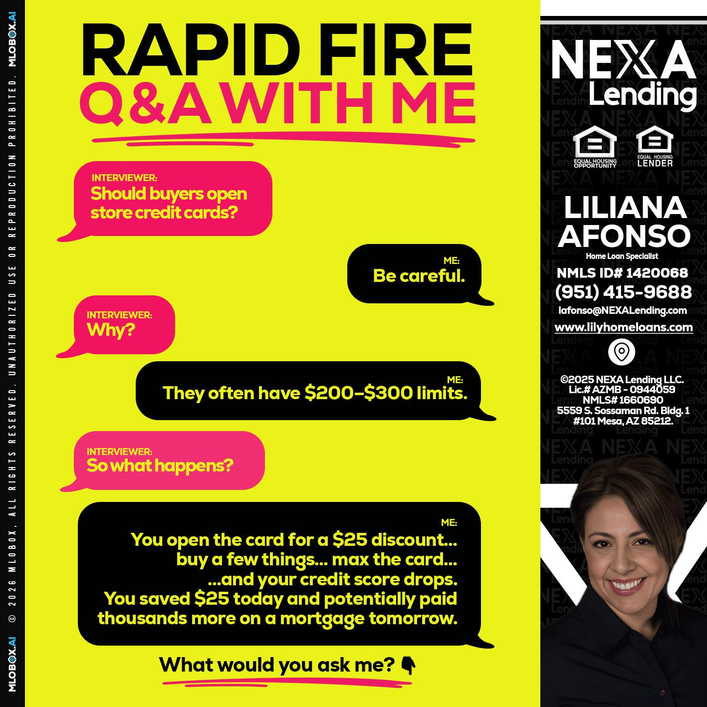 RAPID FIRE Q&A - Liliana Afonso -Home Loan Specialist