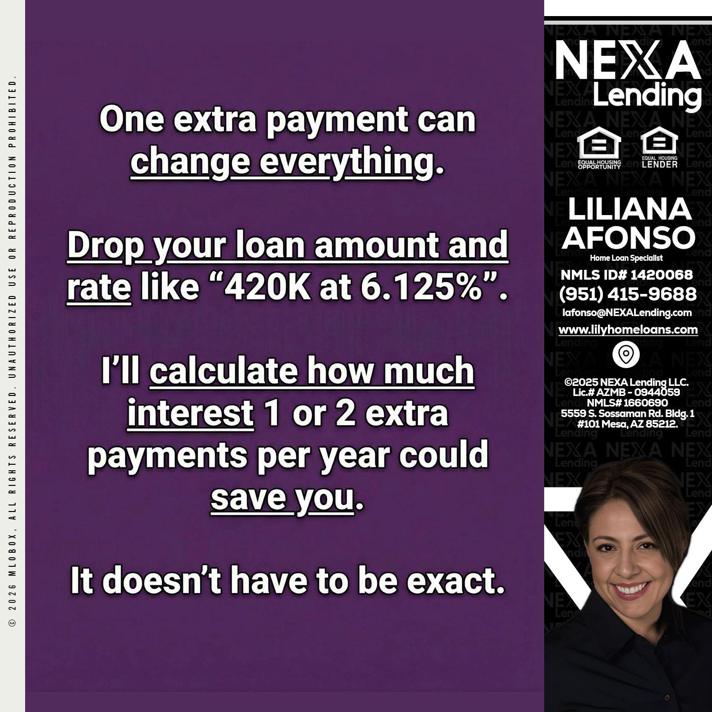 ONE EXTRA - Liliana Afonso -Home Loan Specialist
