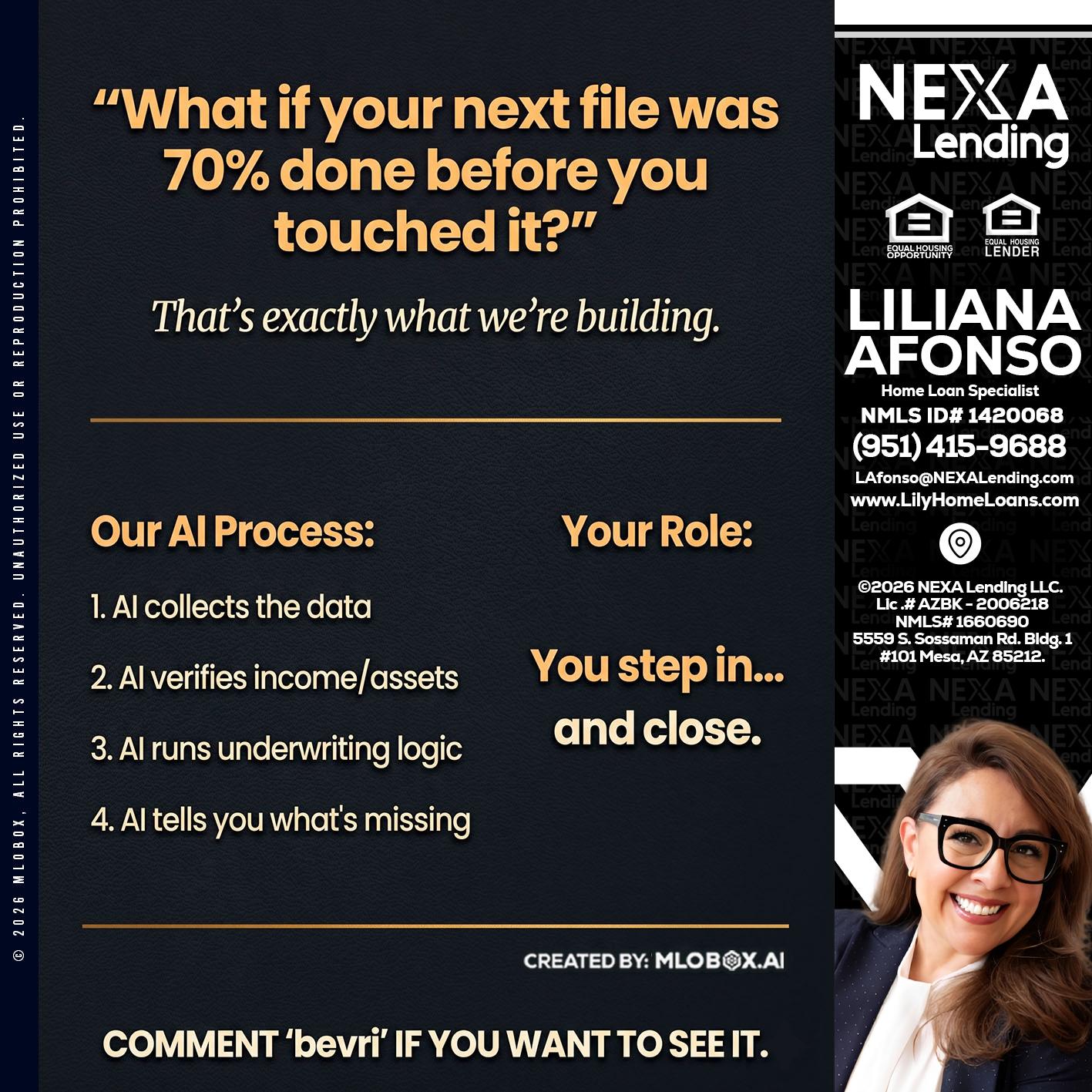 WHAT IF YOUR - Liliana Afonso -Home Loan Specialist
