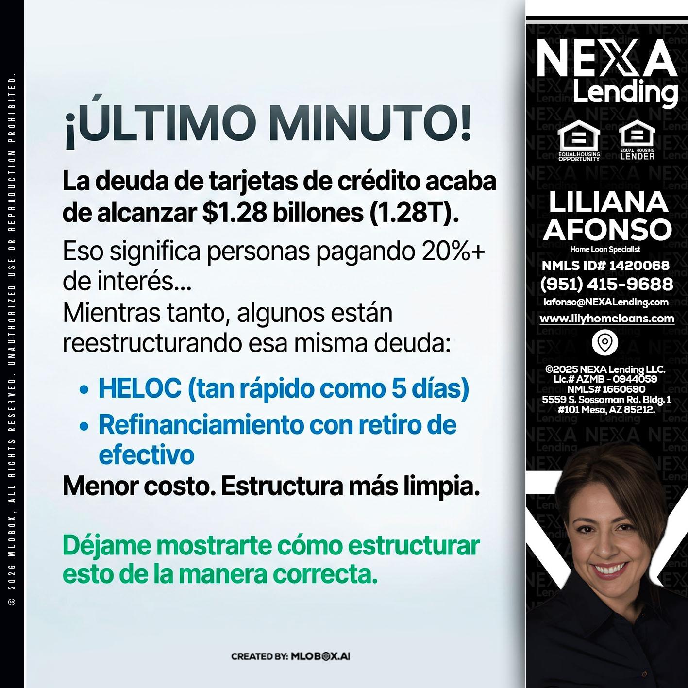 ultimo minuto - Liliana Afonso -Home Loan Specialist