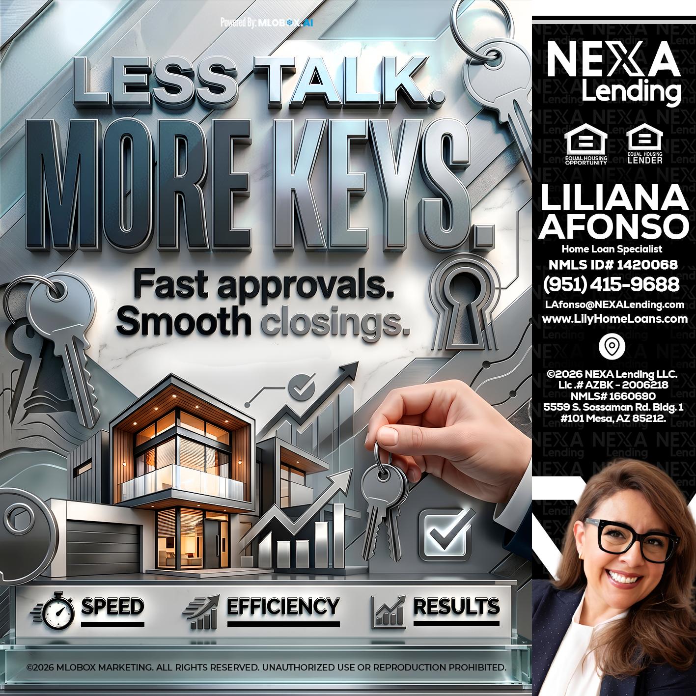 LESS TALK, MORE KEYS! - Liliana Afonso -Home Loan Specialist