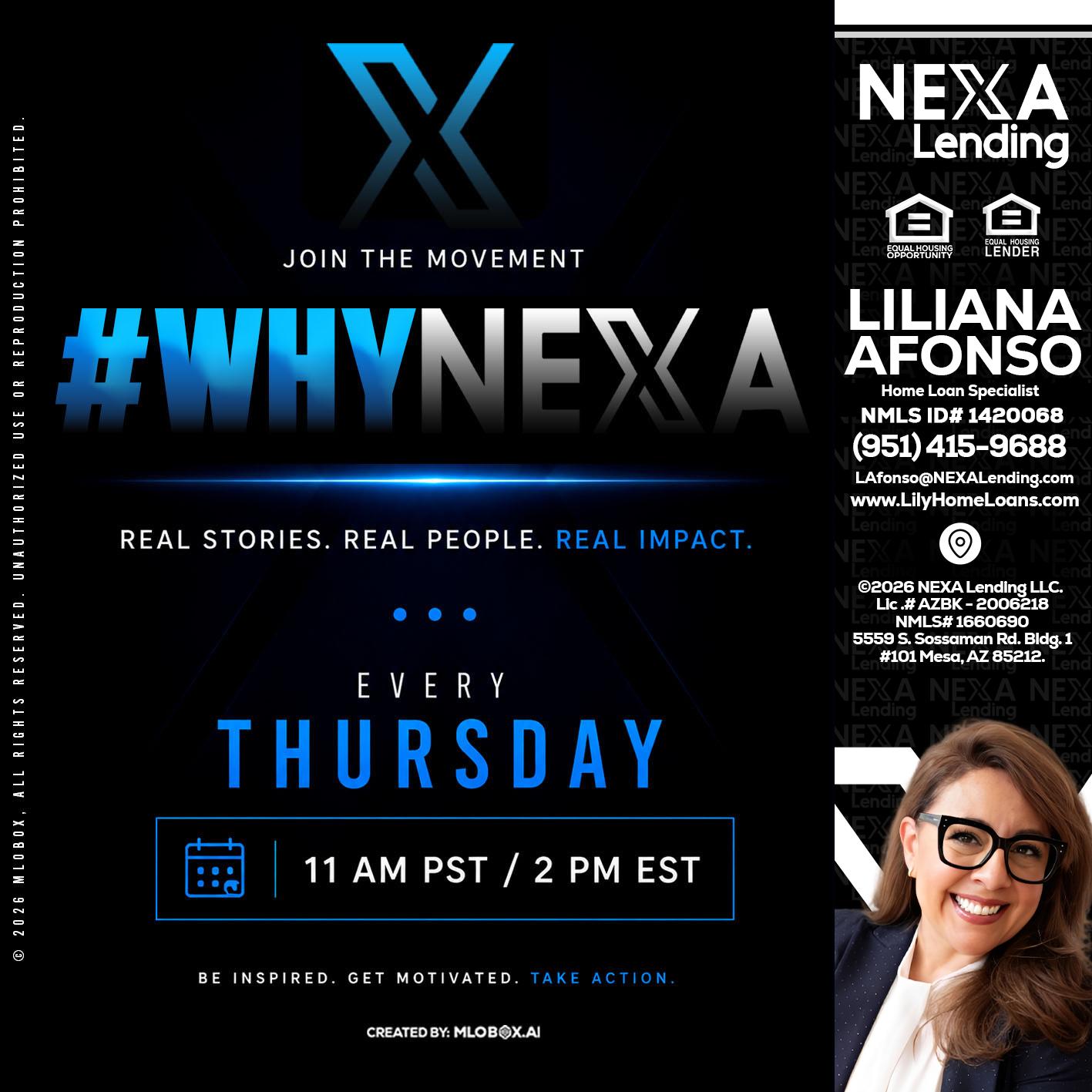 why NEXA - Liliana Afonso -Home Loan Specialist