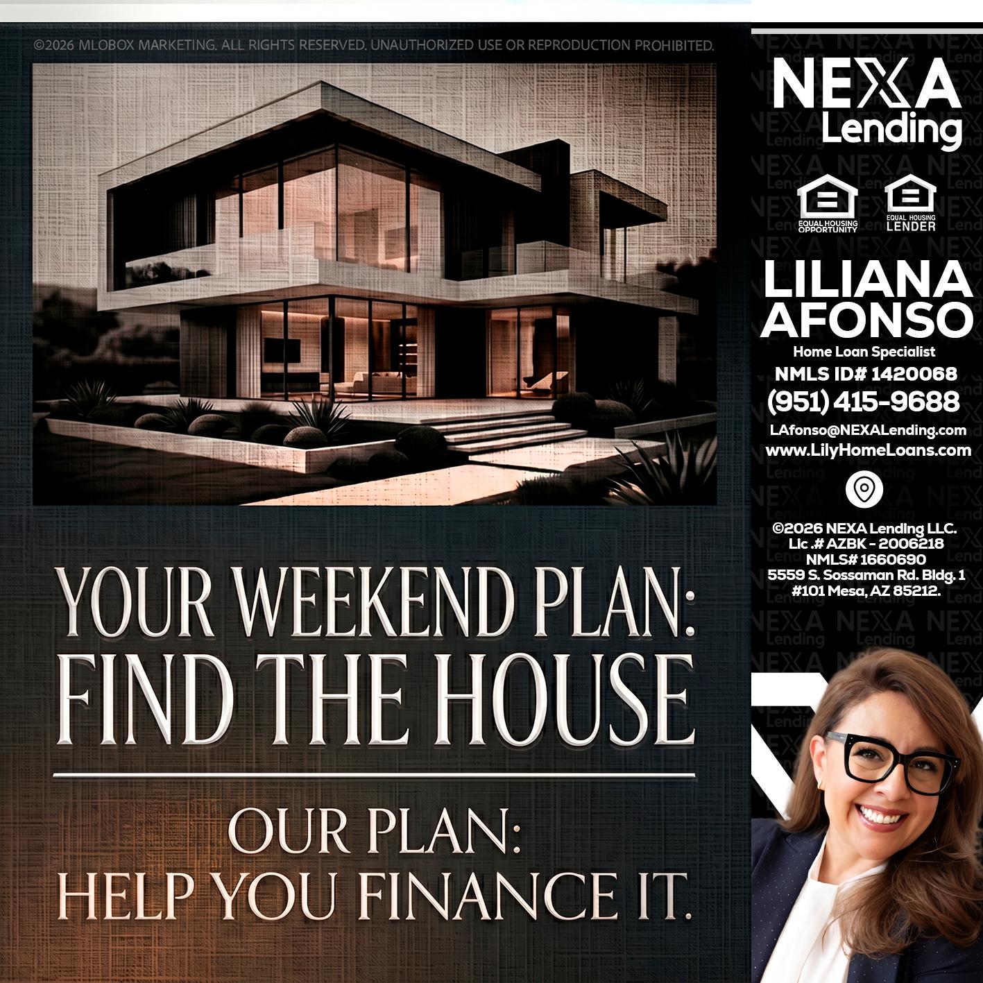 YOUR WEEKEND PLAN - Liliana Afonso -Home Loan Specialist