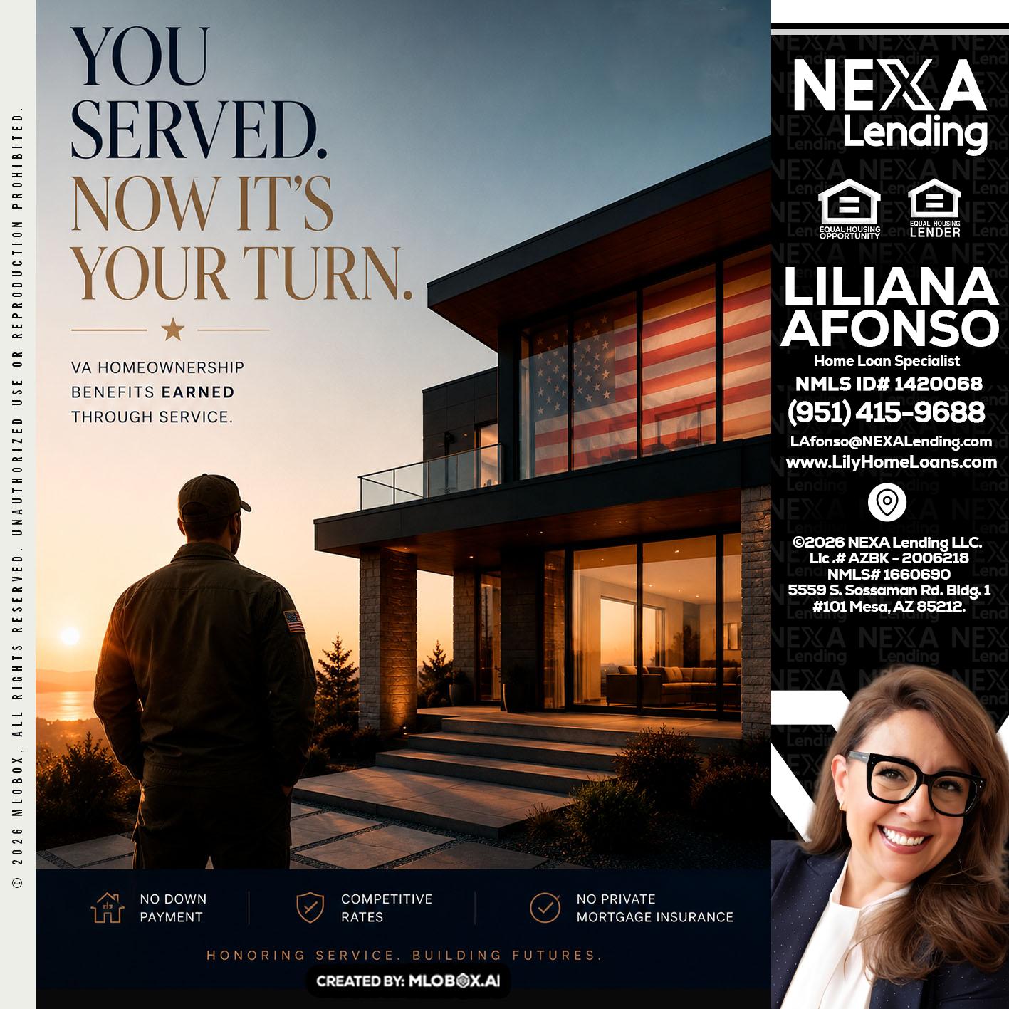 YOU SERVED - Liliana Afonso -Home Loan Specialist