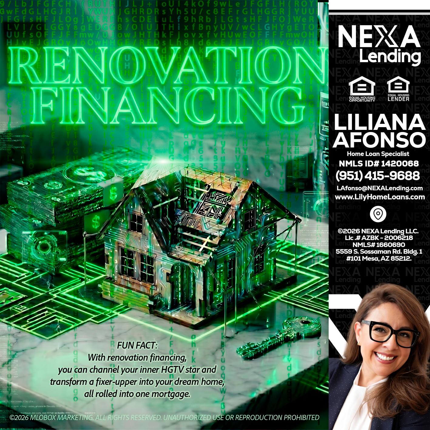 RENOVATION FINANCING - Liliana Afonso -Home Loan Specialist