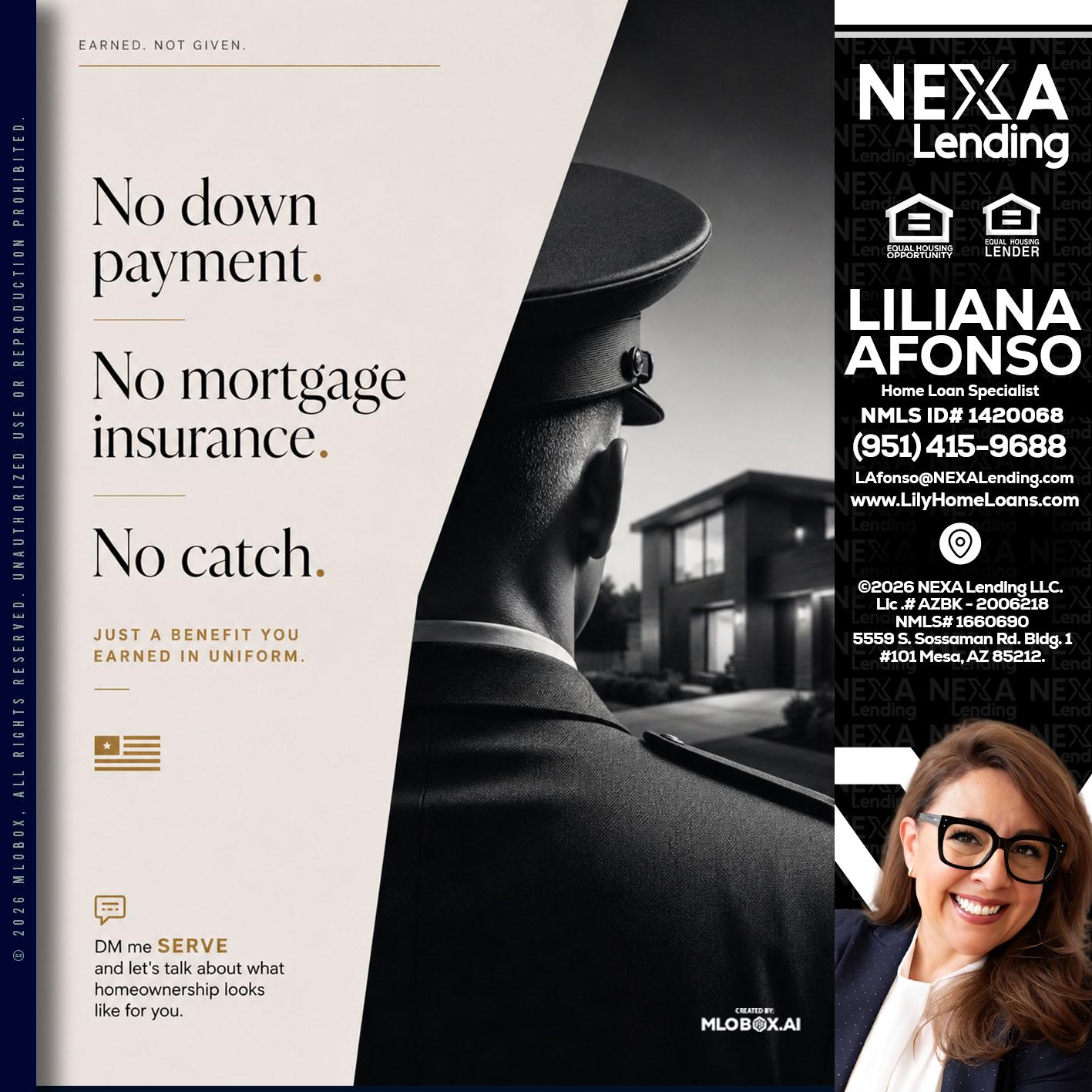 NO DOWN PAYMENT - Liliana Afonso -Home Loan Specialist