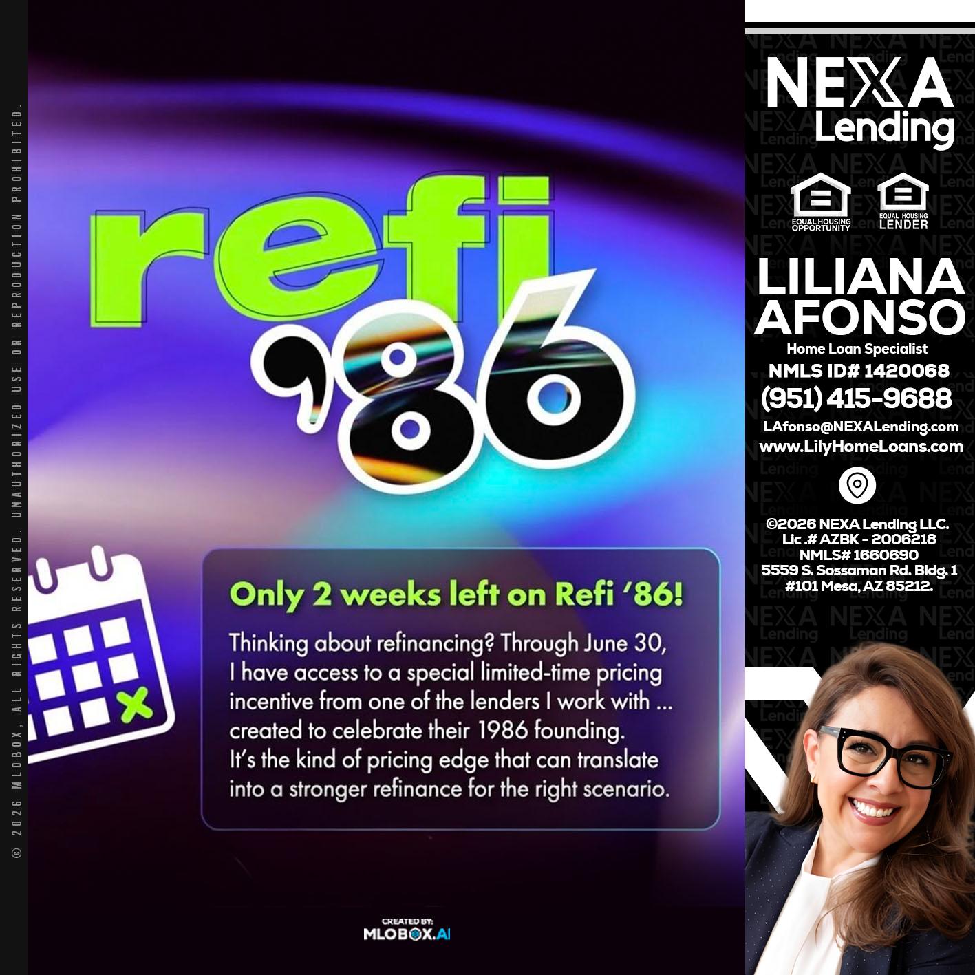 REFI 86 - Liliana Afonso -Home Loan Specialist