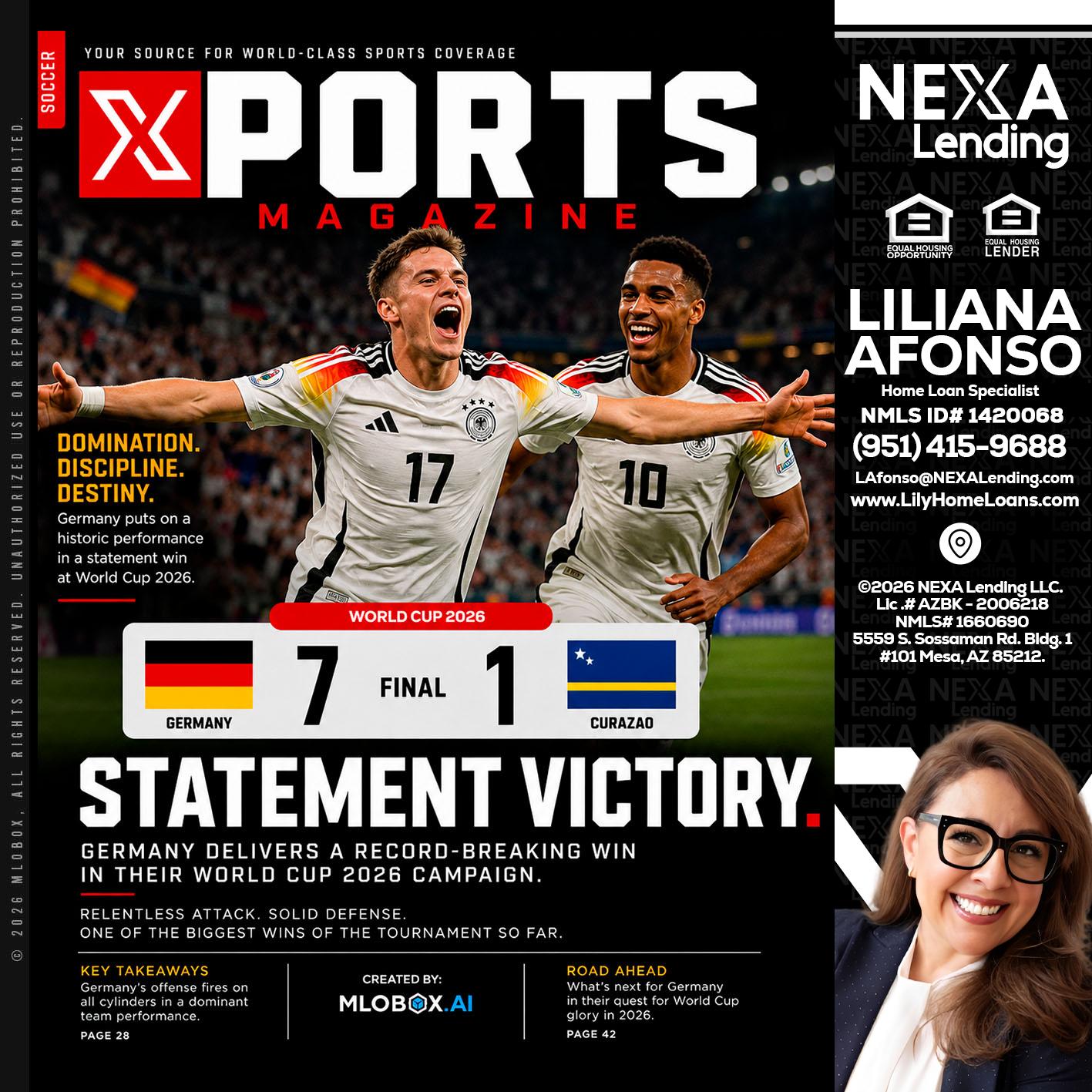 GERMANY VS CURASSAO (7-1) - Liliana Afonso -Home Loan Specialist