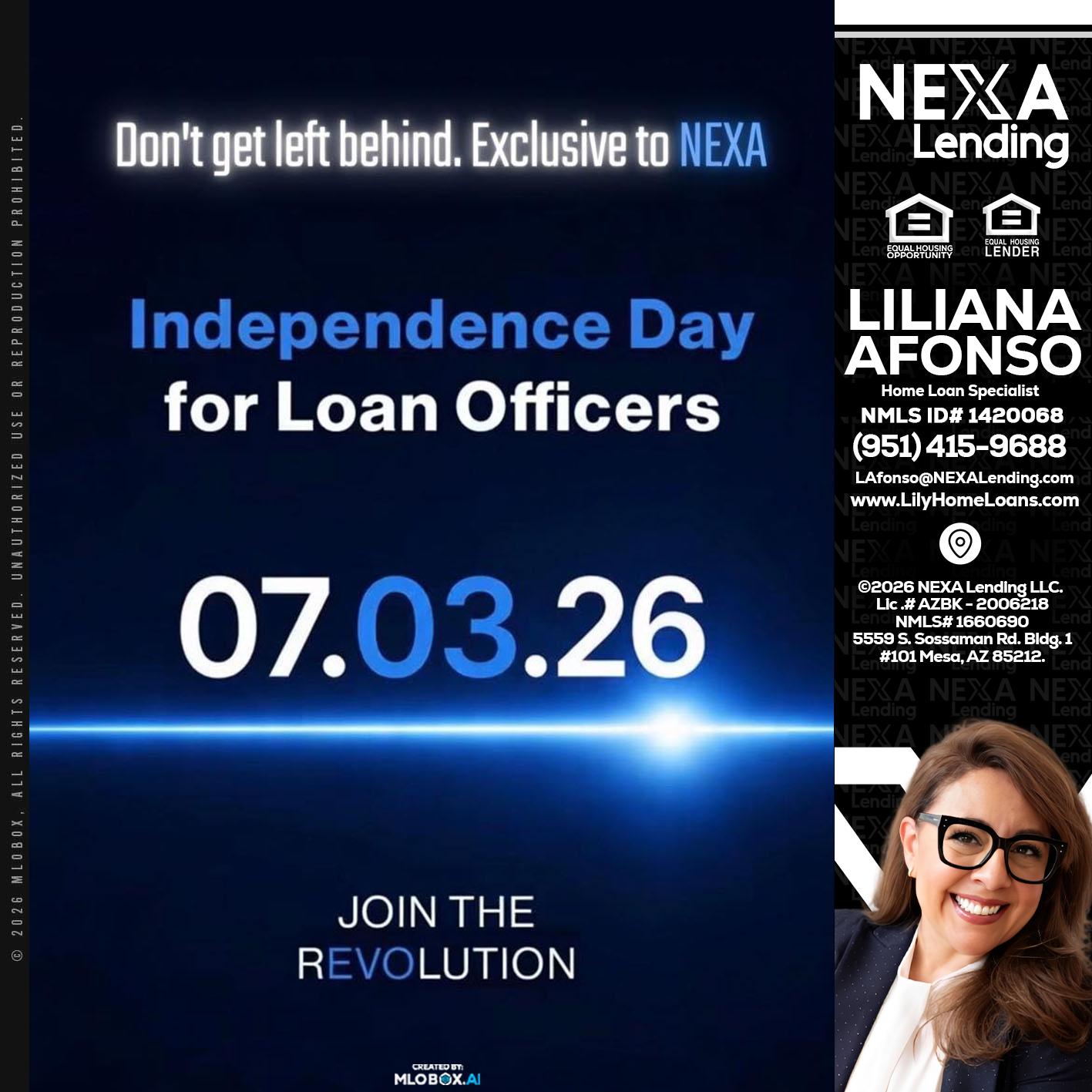 INDEPENDENCE DAY - Liliana Afonso -Home Loan Specialist