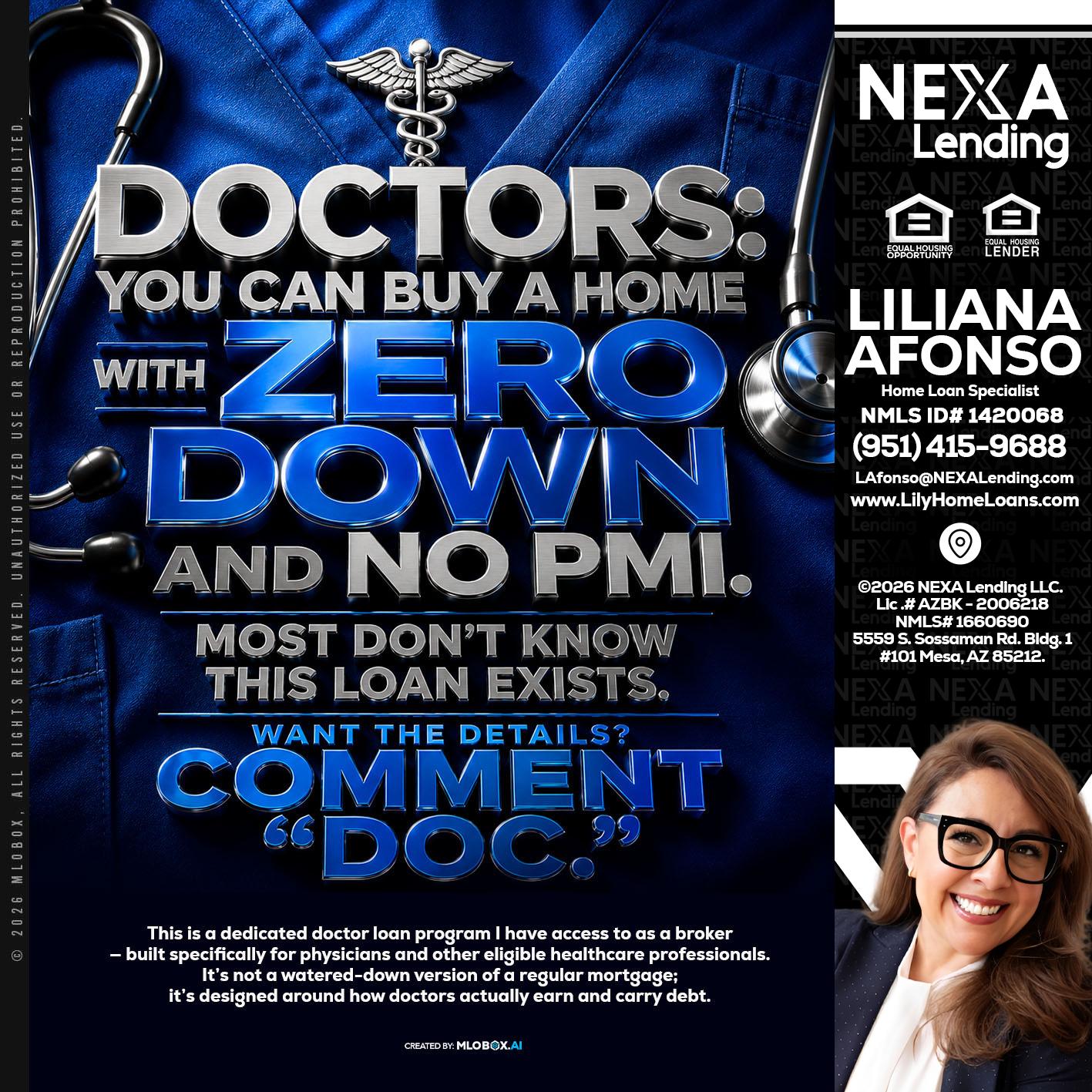 DOCTORS YOU CAN BUY - Liliana Afonso -Home Loan Specialist