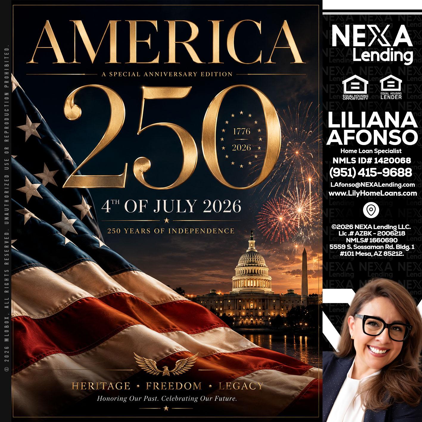 AMERICA 250 TH - Liliana Afonso -Home Loan Specialist