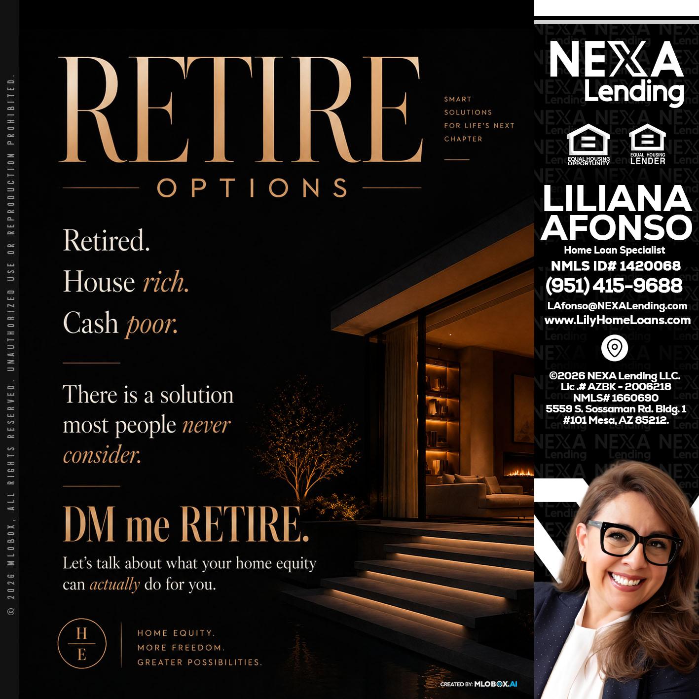 RETIRE LOANS - Liliana Afonso -Home Loan Specialist