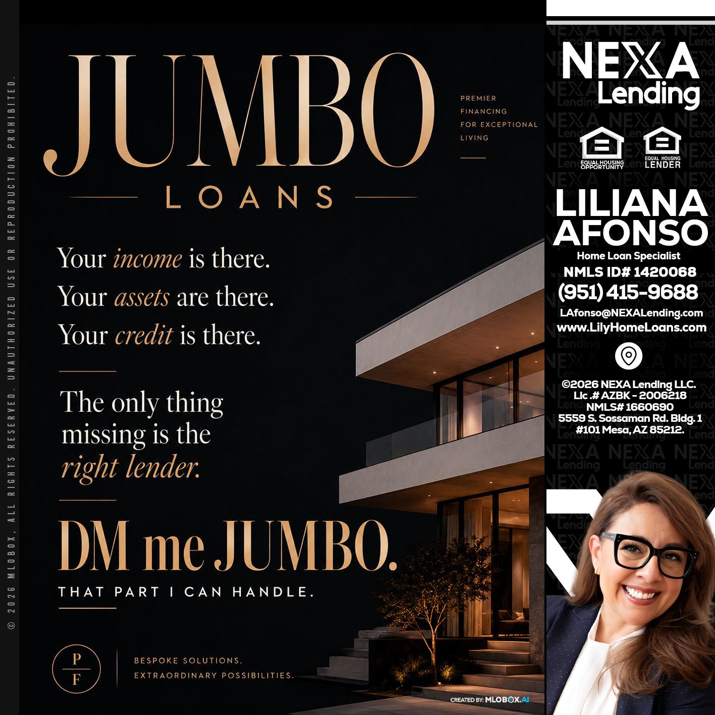 JUMBO LOANS - Liliana Afonso -Home Loan Specialist