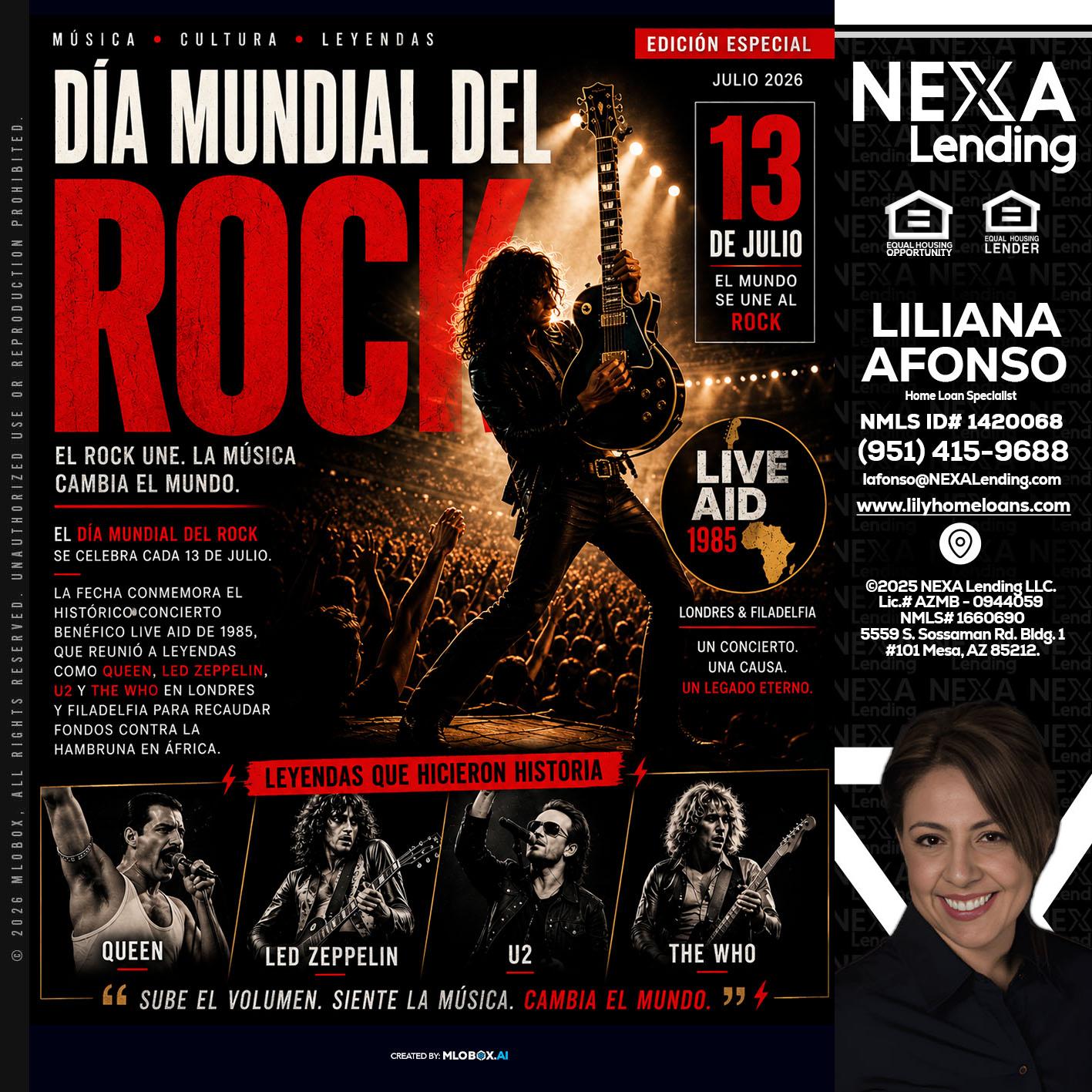 DIA MUNDIAL DEL ROCK - Liliana Afonso -Home Loan Specialist