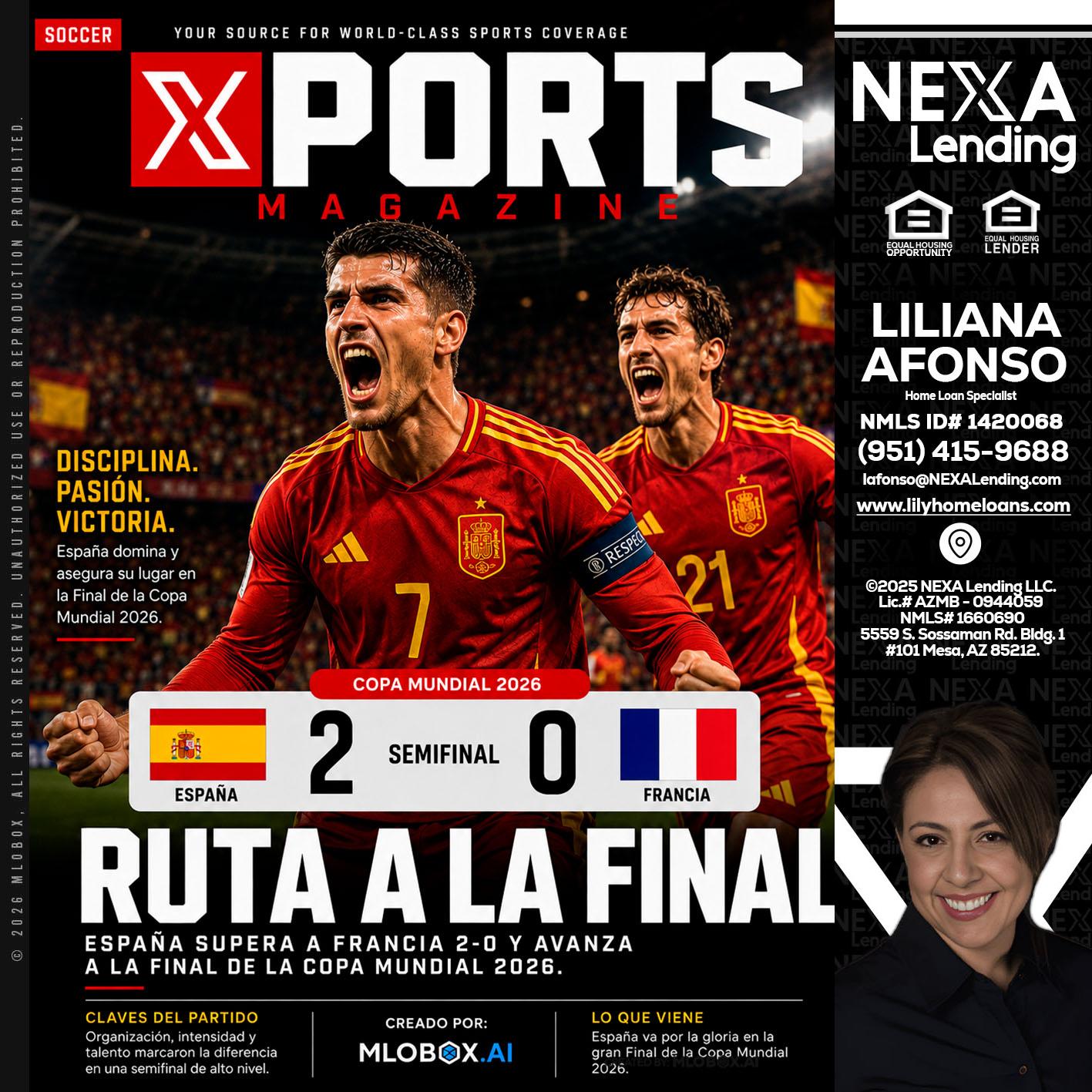 XPORTS COPA MUNDIAL 2026 - Liliana Afonso -Home Loan Specialist