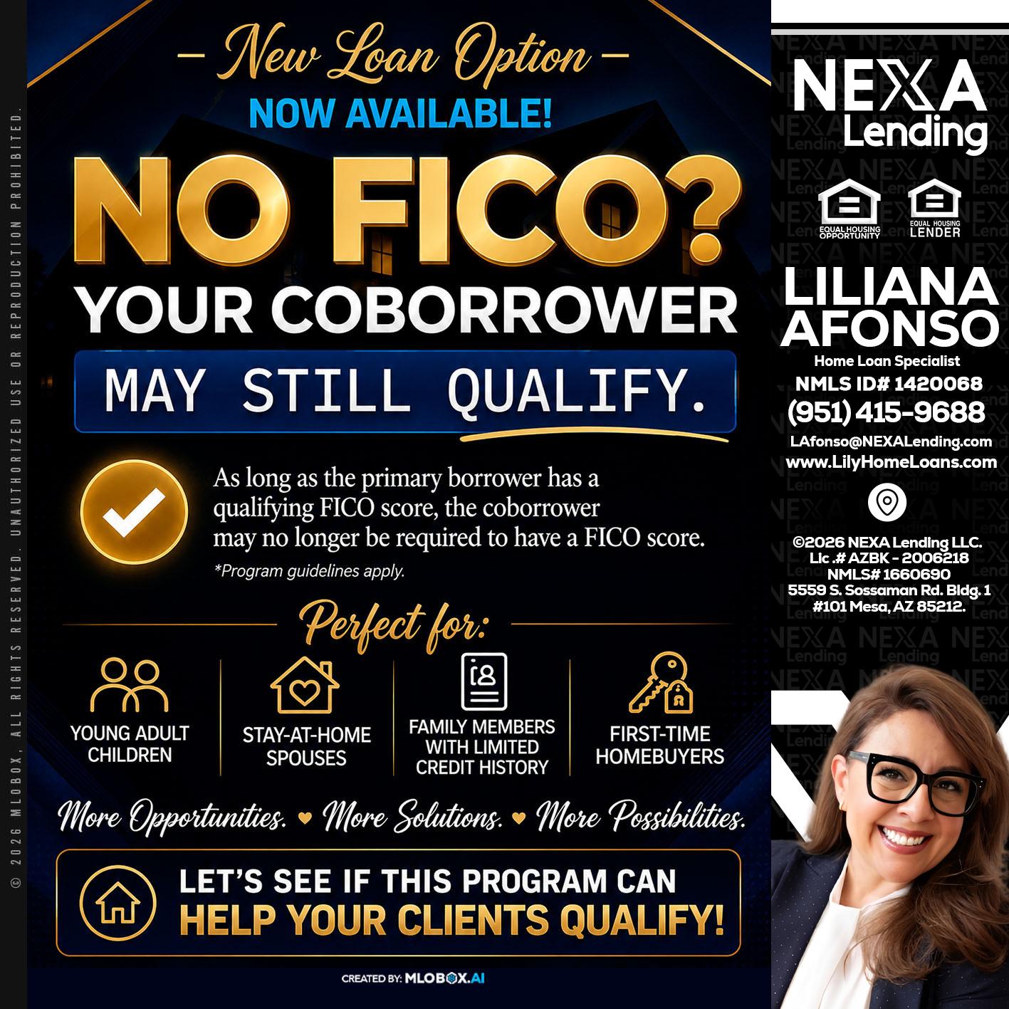 NO FICO - Liliana Afonso -Home Loan Specialist
